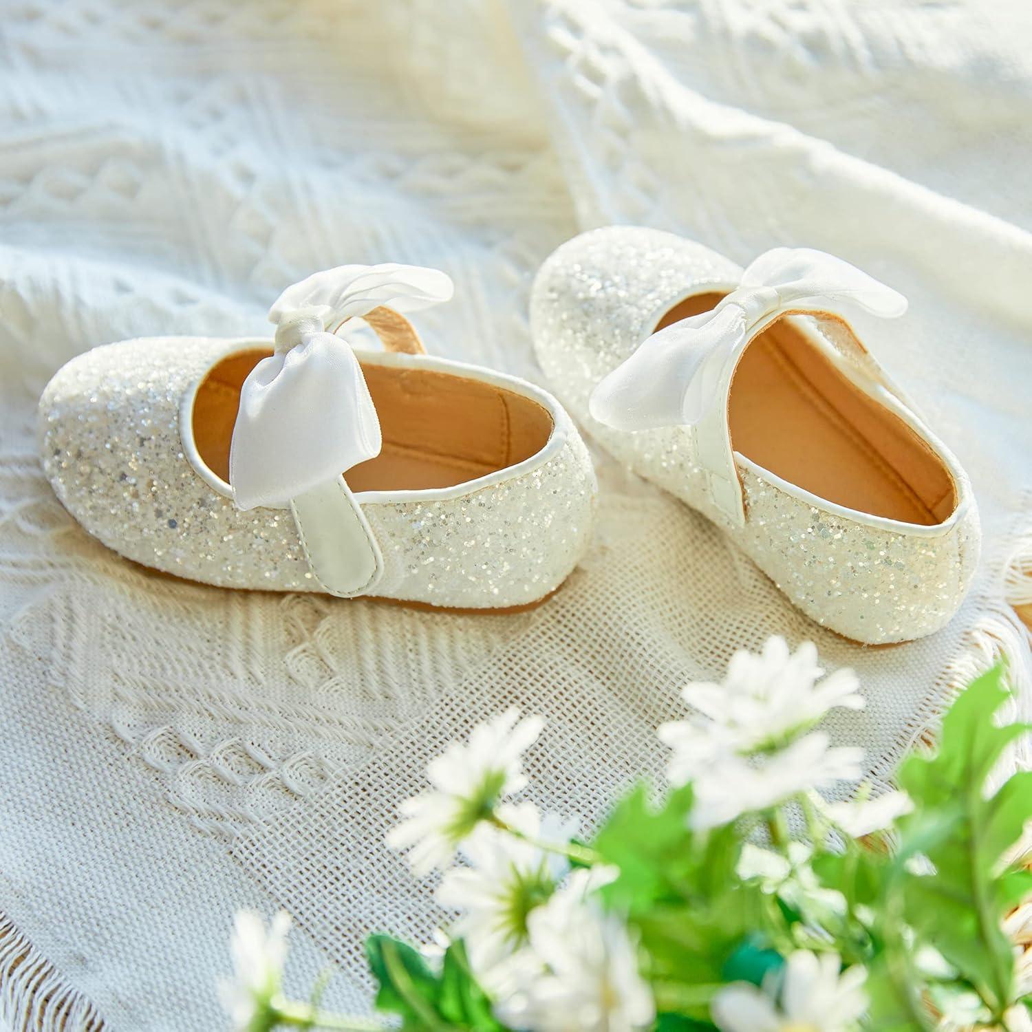 imageKolan Toddler Little Girls Mary Jane Ballet Flat Dress ShoesK328white