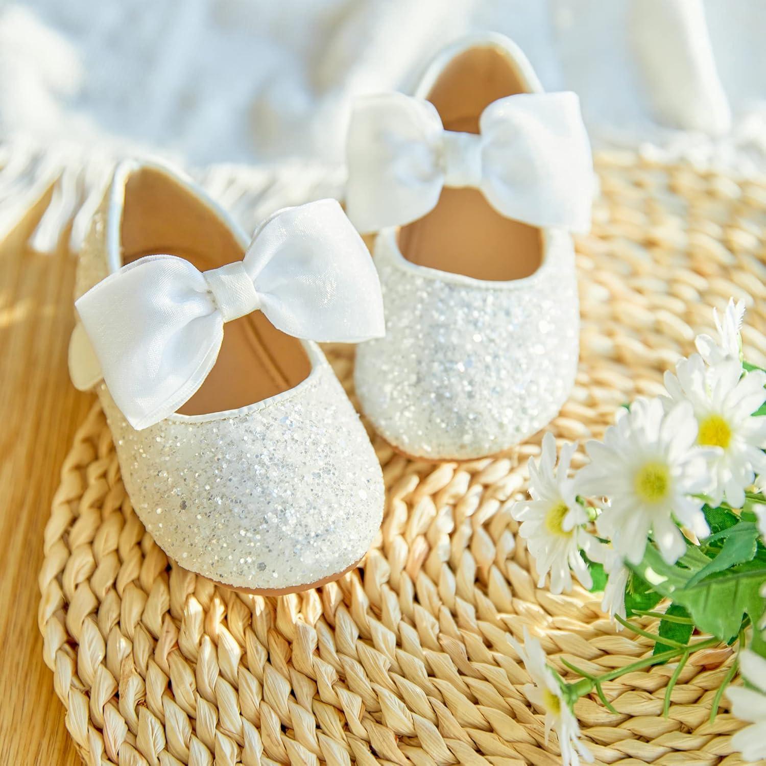 imageKolan Toddler Little Girls Mary Jane Ballet Flat Dress ShoesK328white