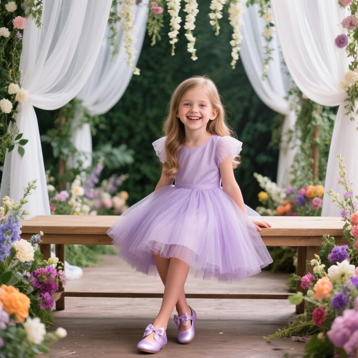 imageKolan Toddler Little Girls Mary Jane Ballet Flat Dress ShoesKf07purple