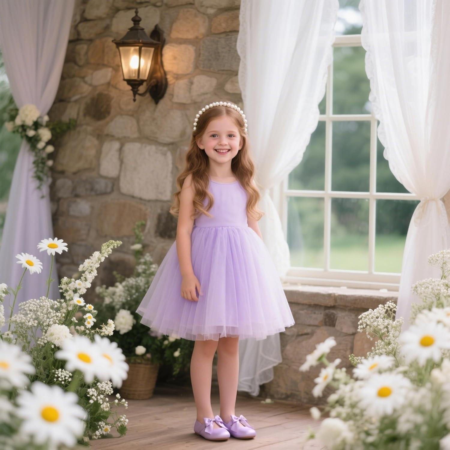 imageKolan Toddler Little Girls Mary Jane Ballet Flat Dress ShoesKf07purple