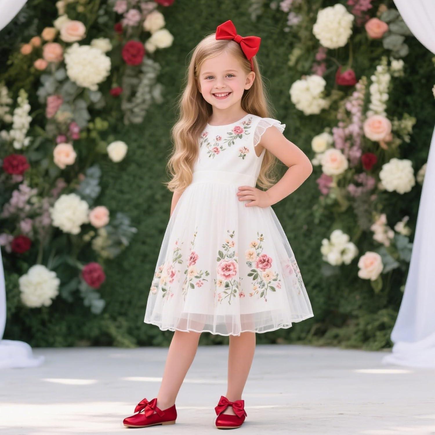 imageKolan Toddler Little Girls Mary Jane Ballet Flat Dress ShoesKf07red