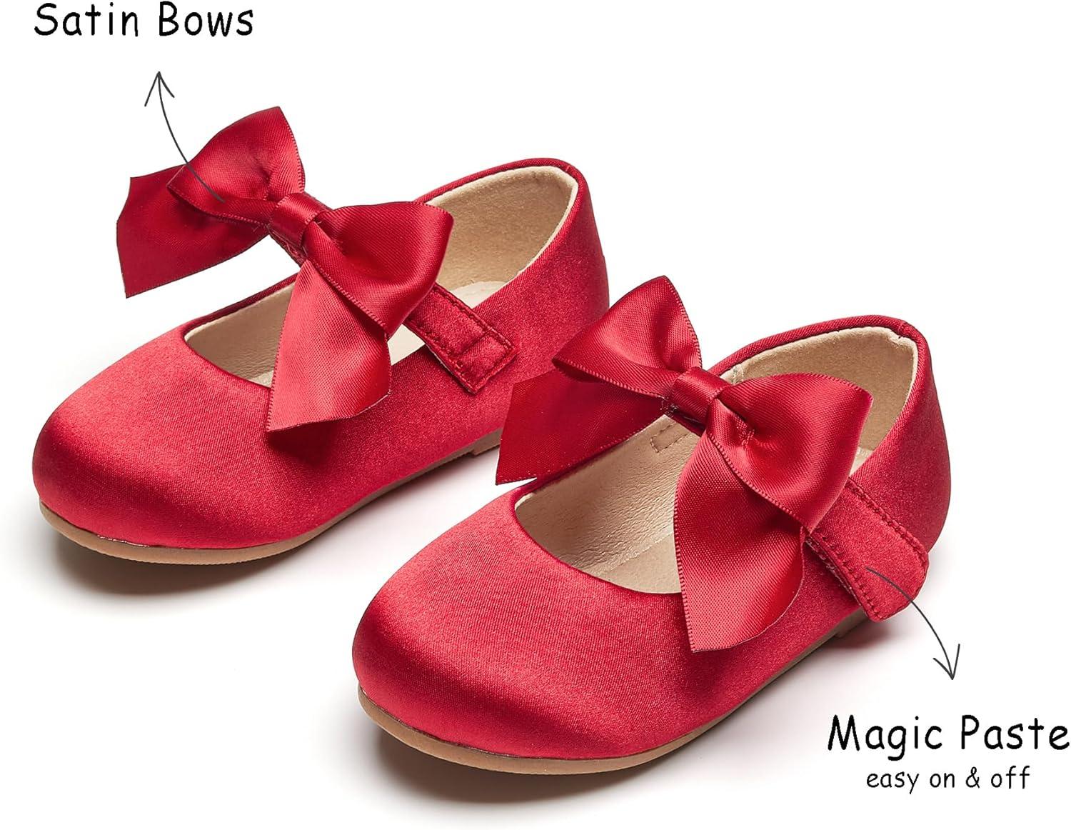 imageKolan Toddler Little Girls Mary Jane Ballet Flat Dress ShoesKf07red
