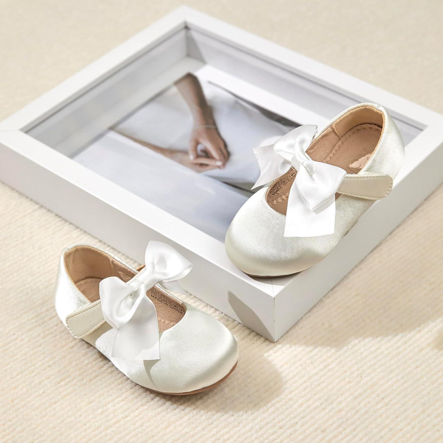 imageKolan Toddler Little Girls Mary Jane Ballet Flat Dress ShoesKf07white