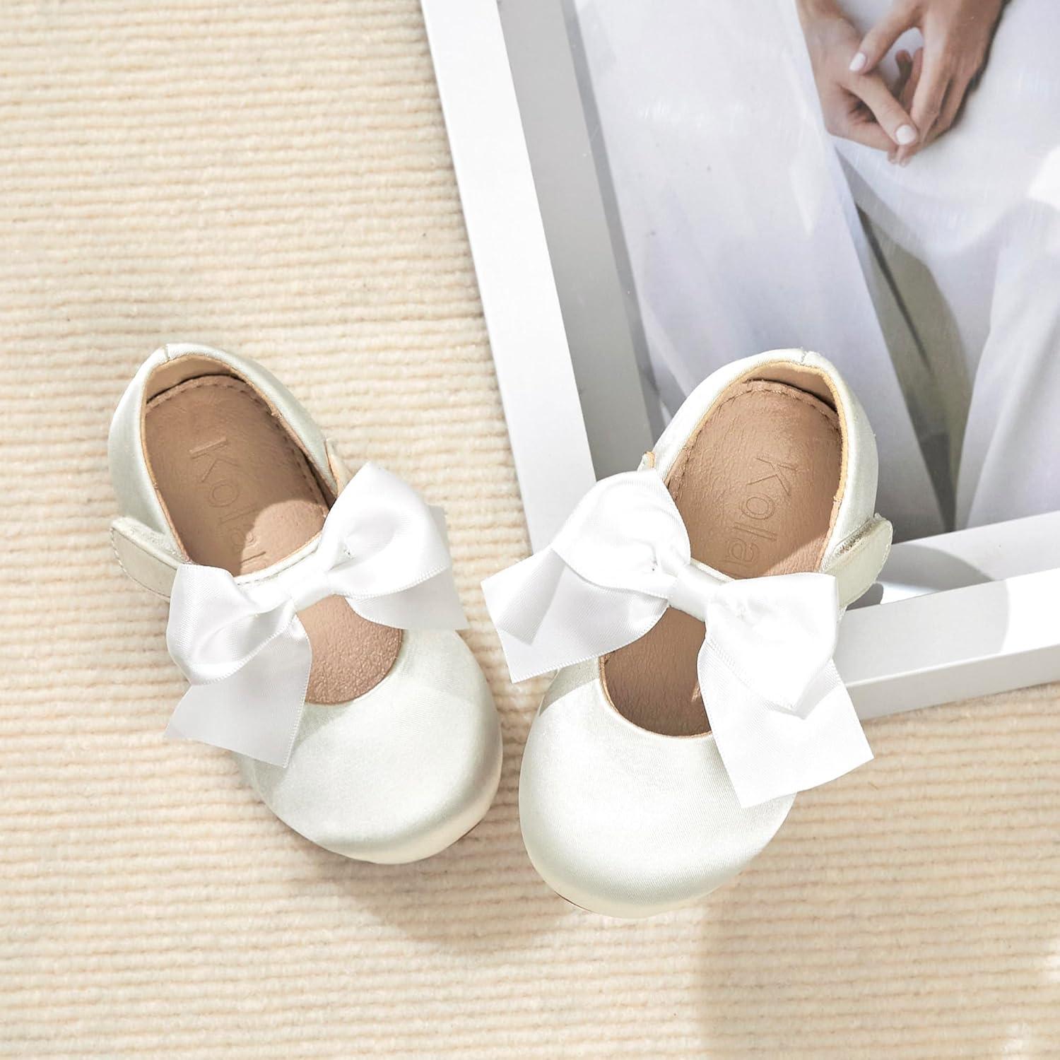 imageKolan Toddler Little Girls Mary Jane Ballet Flat Dress ShoesKf07white