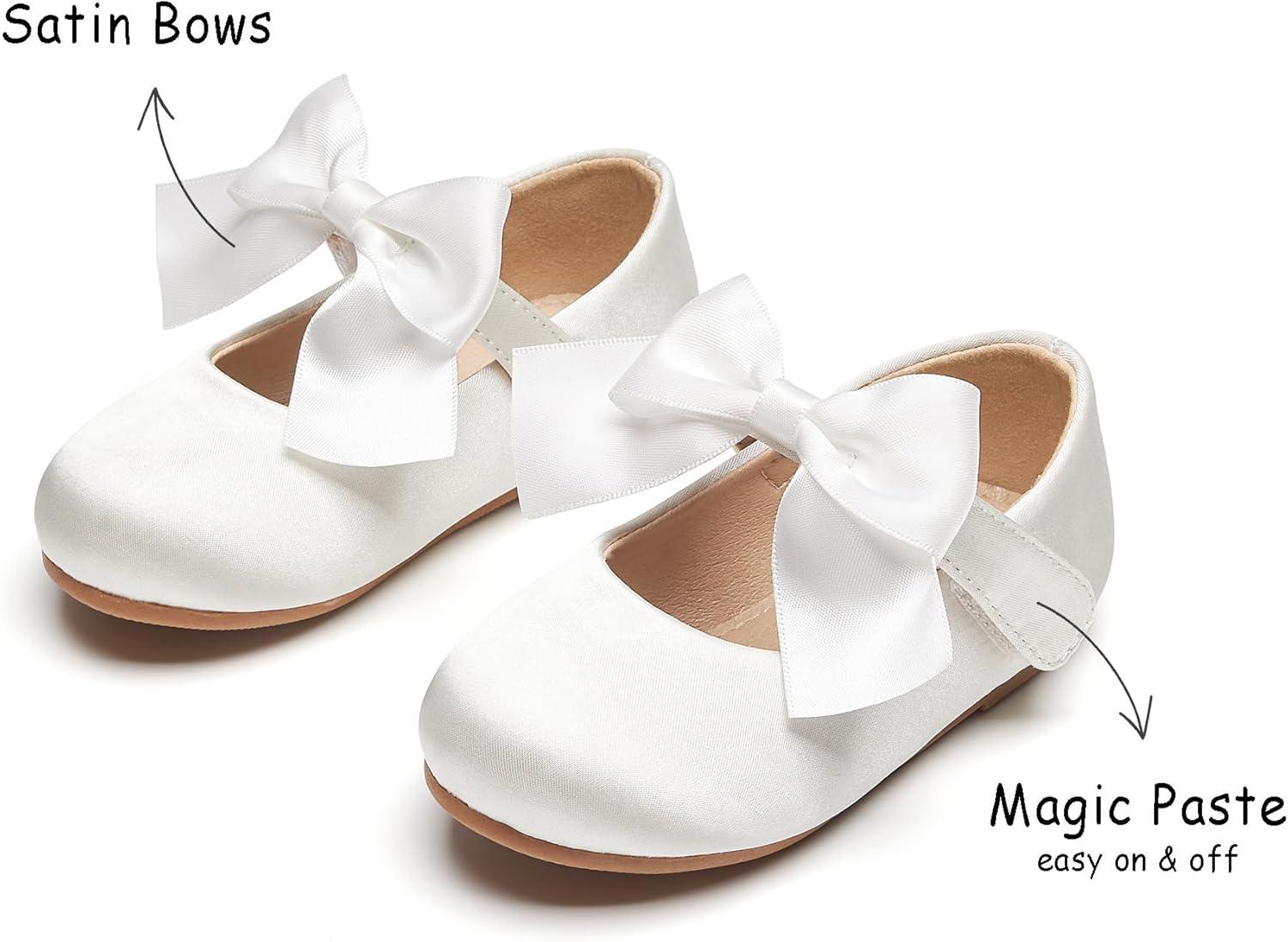 imageKolan Toddler Little Girls Mary Jane Ballet Flat Dress ShoesKf07white