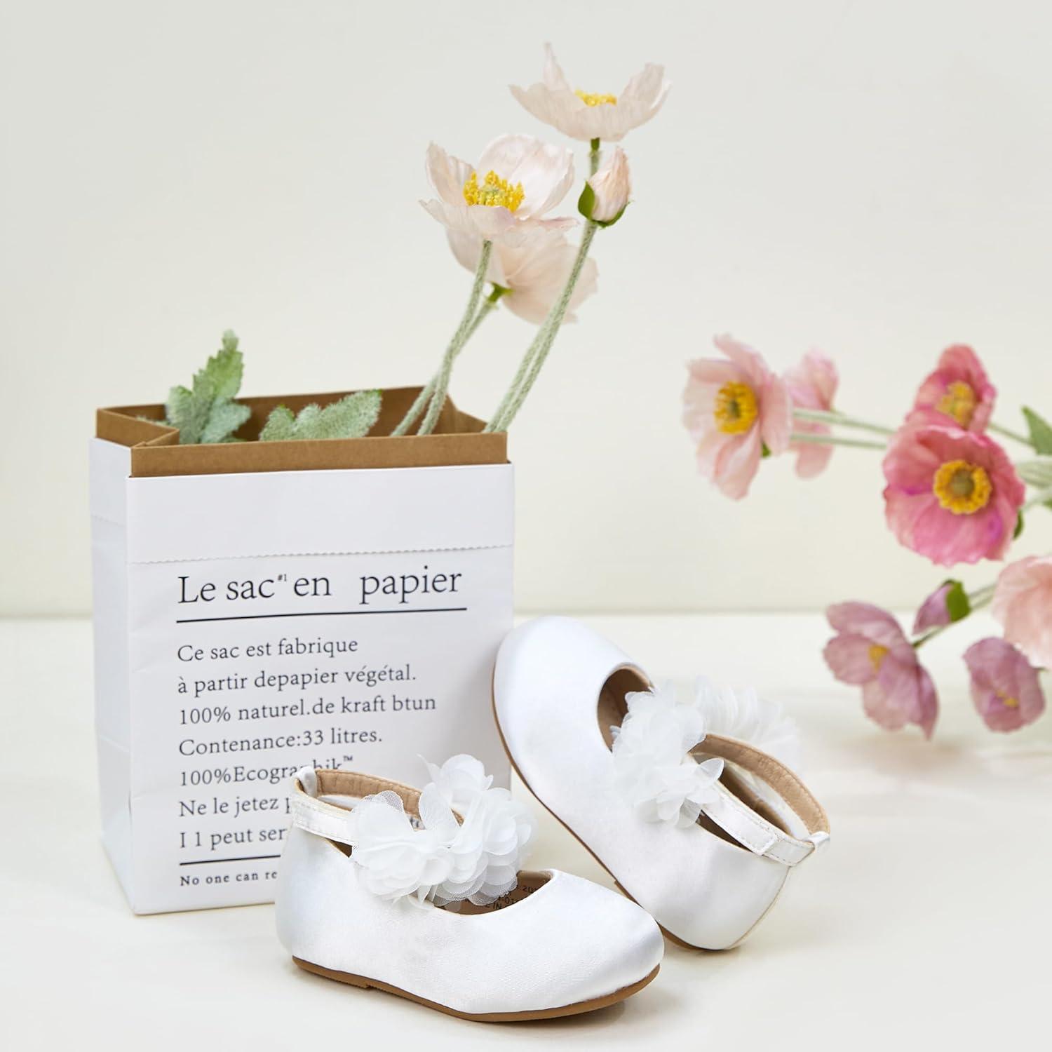 imageKolan Toddler Little Girls Mary Jane Ballet Flat Dress ShoesKf08 White