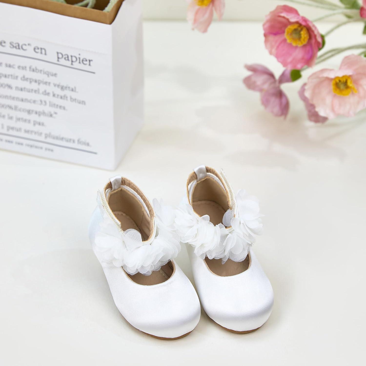 imageKolan Toddler Little Girls Mary Jane Ballet Flat Dress ShoesKf08 White