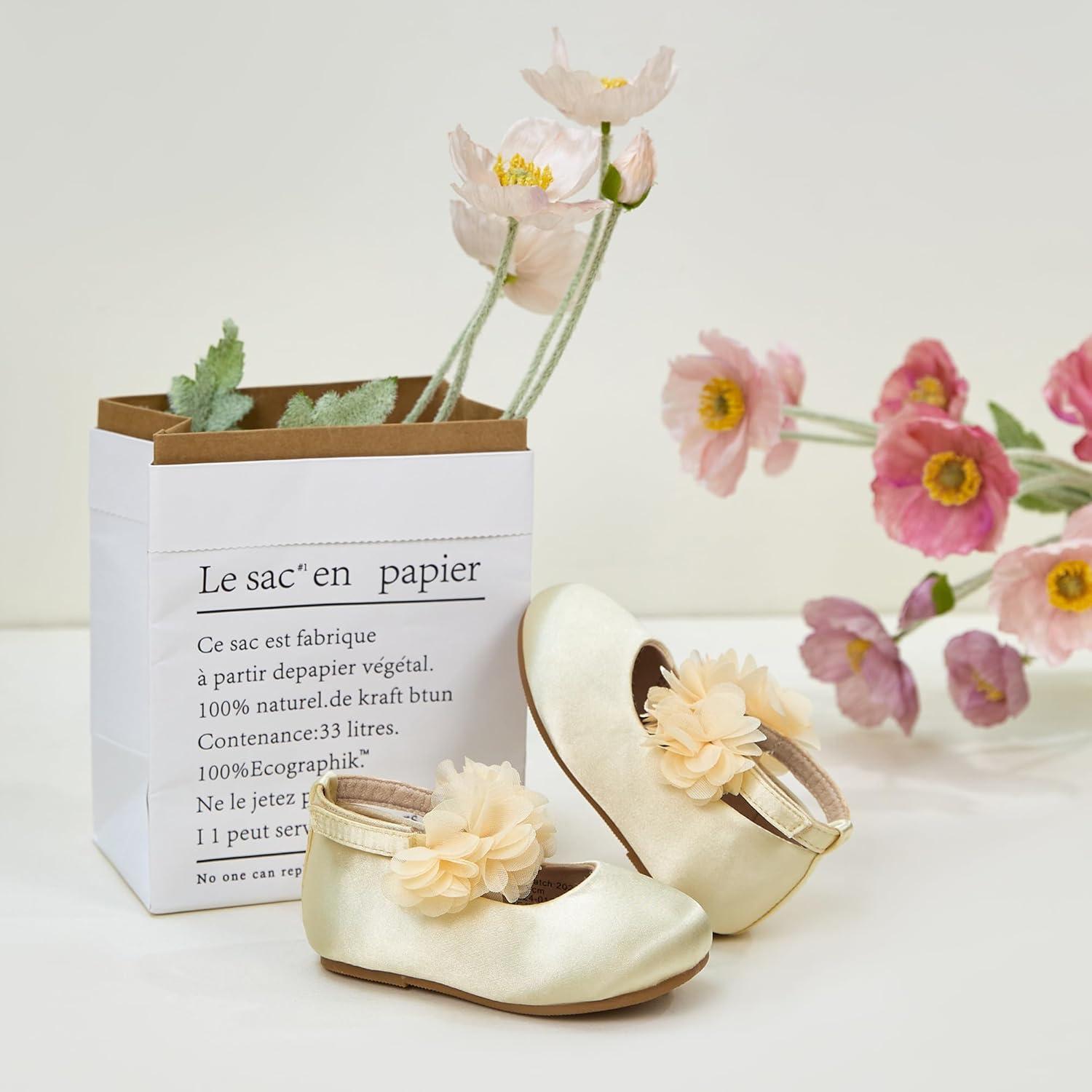 imageKolan Toddler Little Girls Mary Jane Ballet Flat Dress ShoesKf08 Yellow