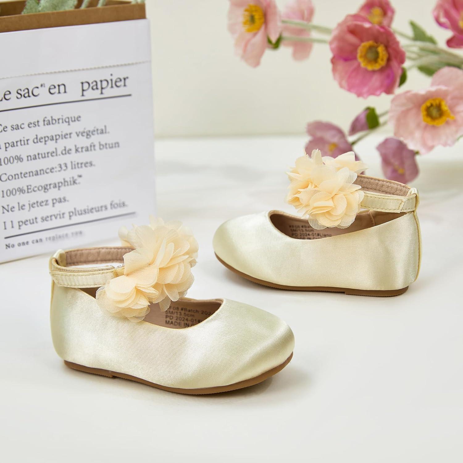 imageKolan Toddler Little Girls Mary Jane Ballet Flat Dress ShoesKf08 Yellow