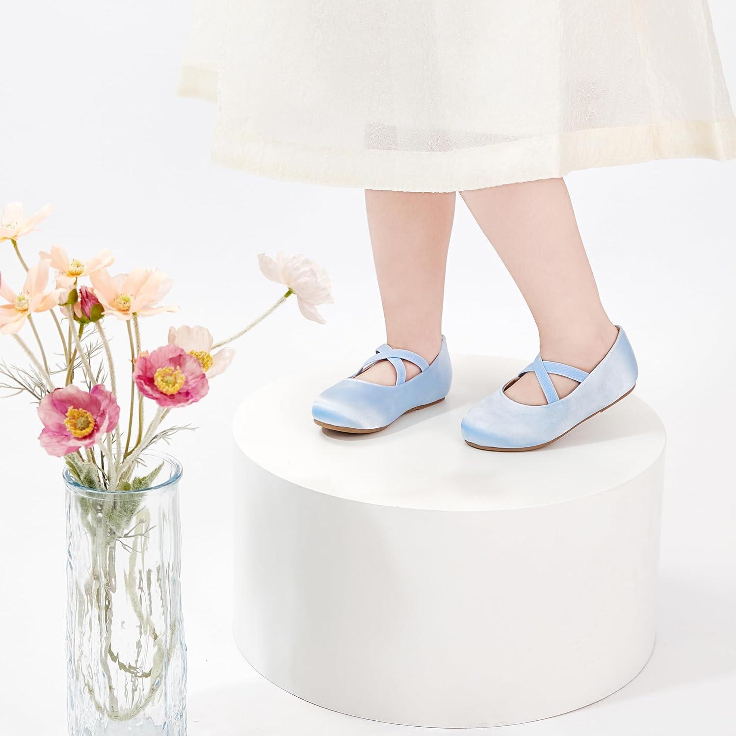 imageKolan Toddler Little Girls Mary Jane Ballet Flat Dress ShoesKf09blue