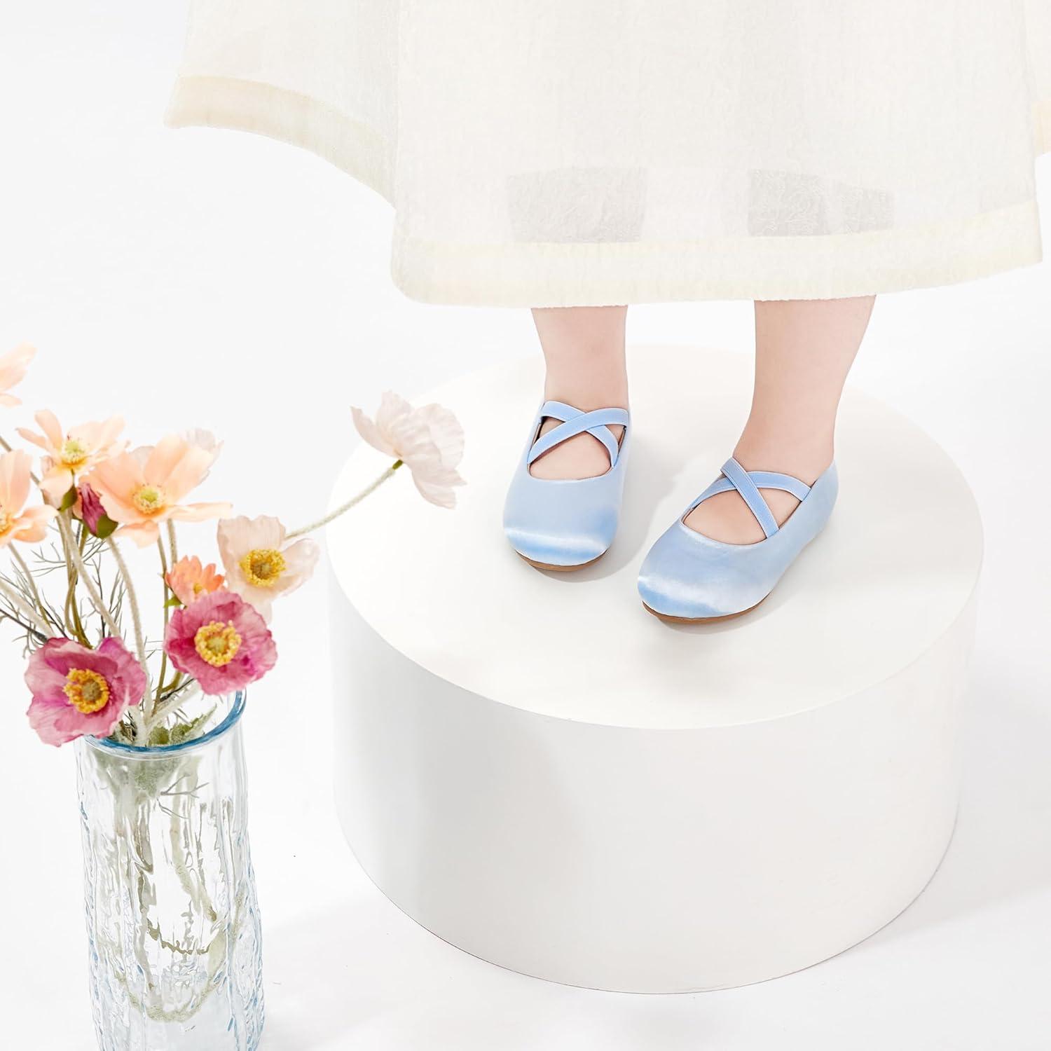 imageKolan Toddler Little Girls Mary Jane Ballet Flat Dress ShoesKf09blue