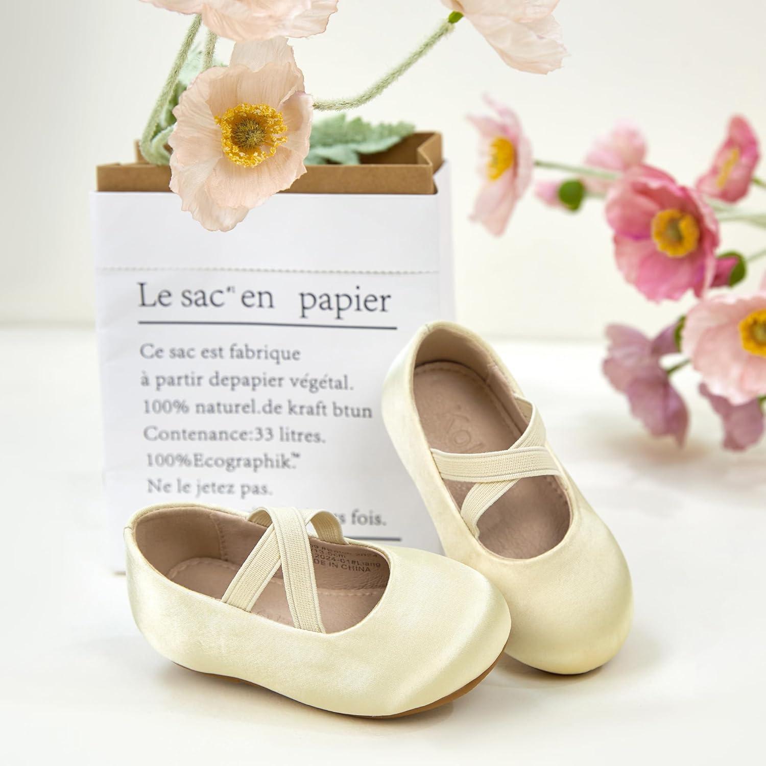 imageKolan Toddler Little Girls Mary Jane Ballet Flat Dress ShoesKf09gold