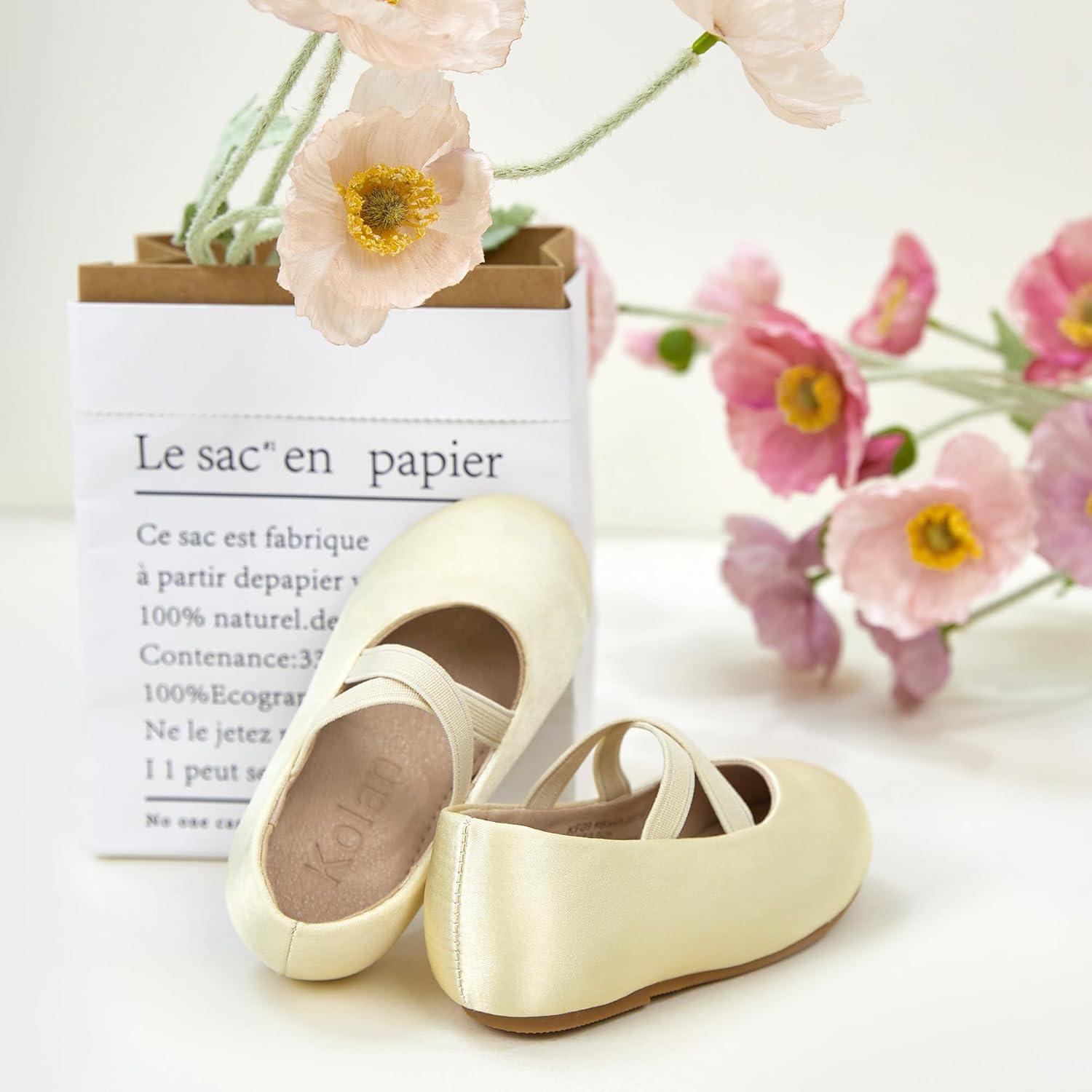 imageKolan Toddler Little Girls Mary Jane Ballet Flat Dress ShoesKf09gold