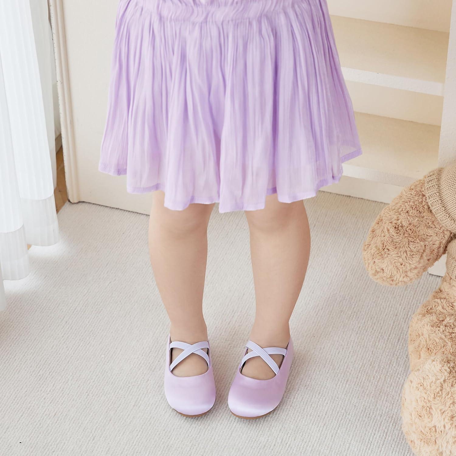 imageKolan Toddler Little Girls Mary Jane Ballet Flat Dress ShoesKf09purple