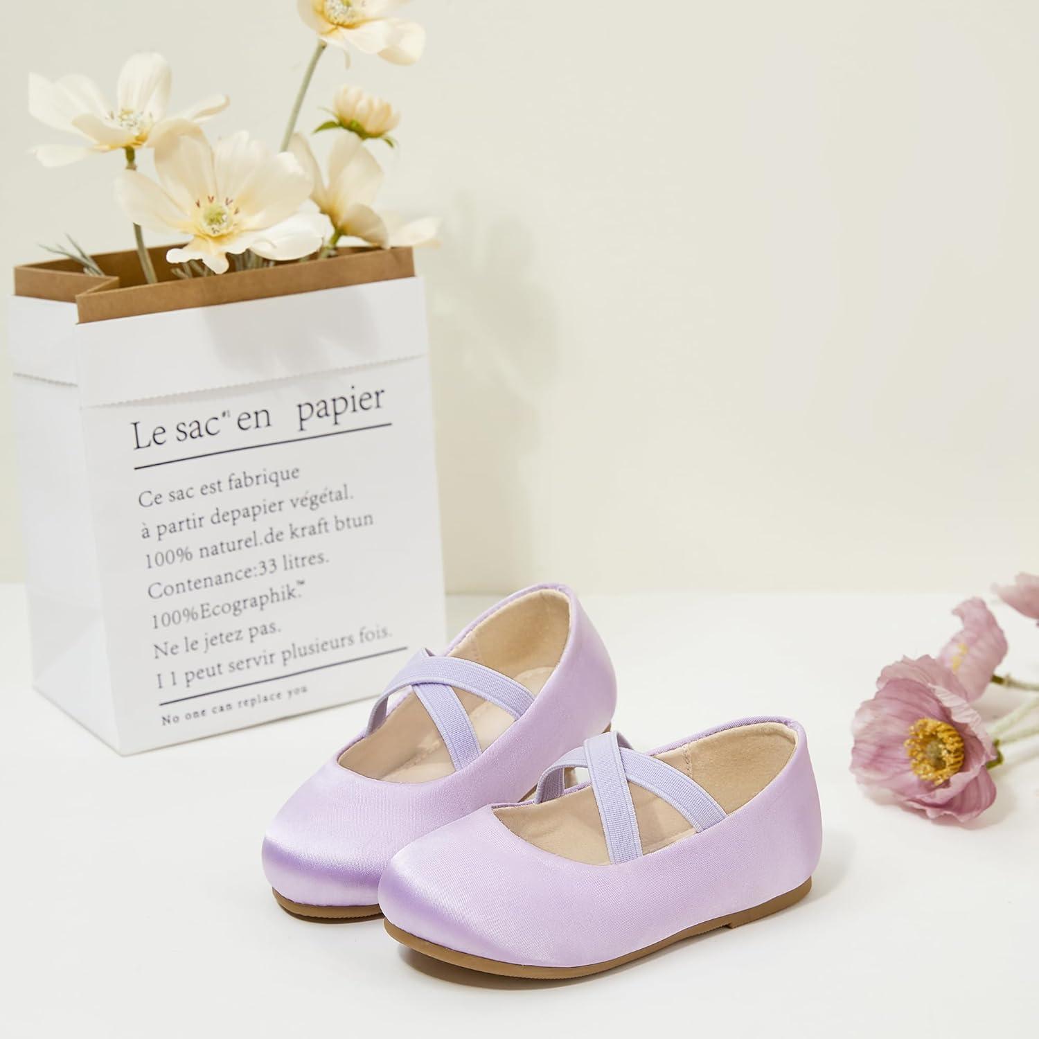 imageKolan Toddler Little Girls Mary Jane Ballet Flat Dress ShoesKf09purple