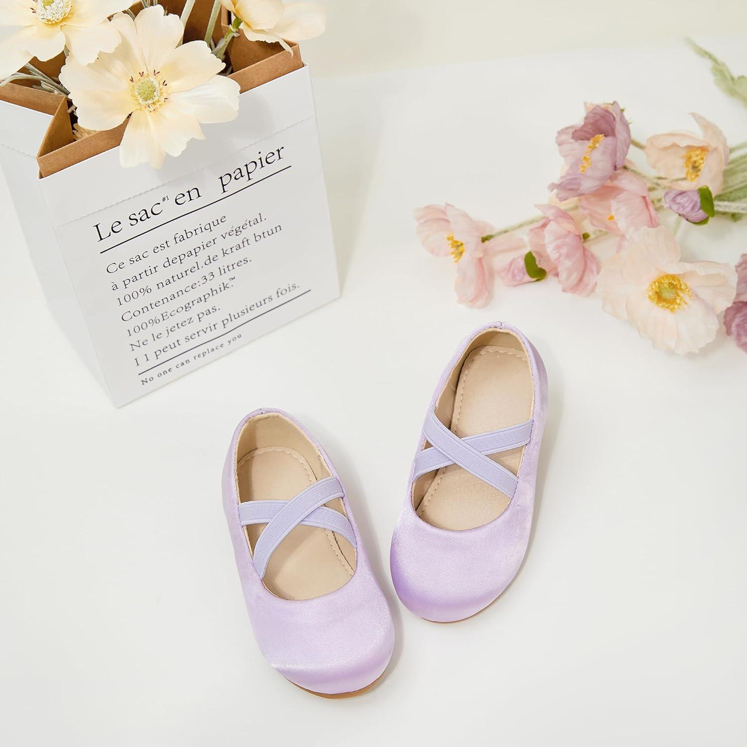 imageKolan Toddler Little Girls Mary Jane Ballet Flat Dress ShoesKf09purple