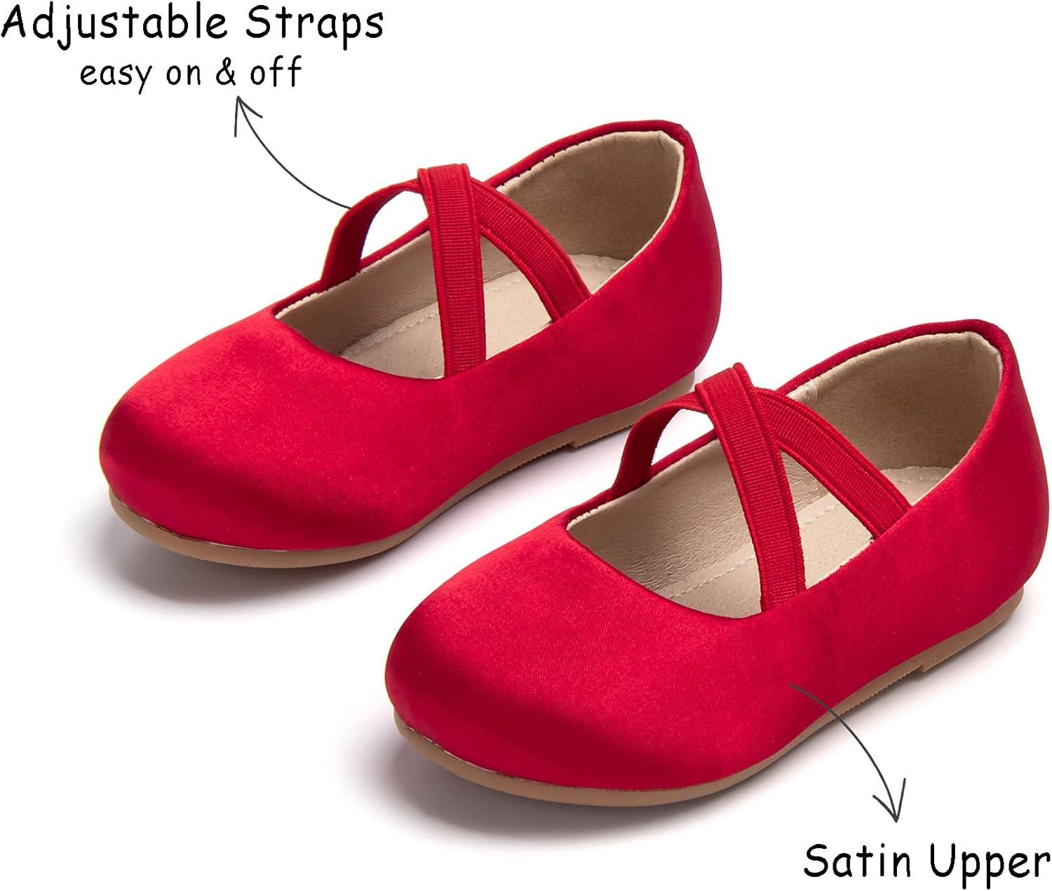 imageKolan Toddler Little Girls Mary Jane Ballet Flat Dress ShoesKf09red