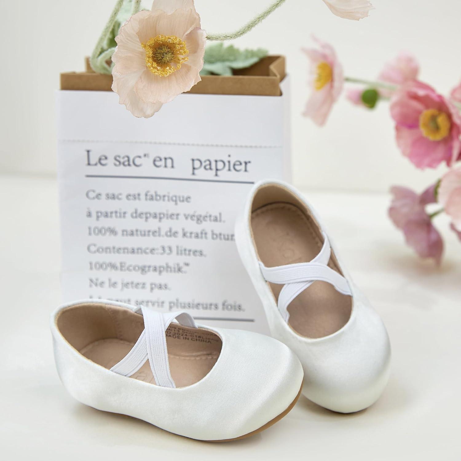 imageKolan Toddler Little Girls Mary Jane Ballet Flat Dress ShoesKf09white