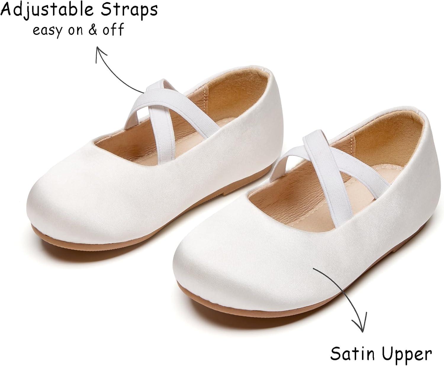 imageKolan Toddler Little Girls Mary Jane Ballet Flat Dress ShoesKf09white