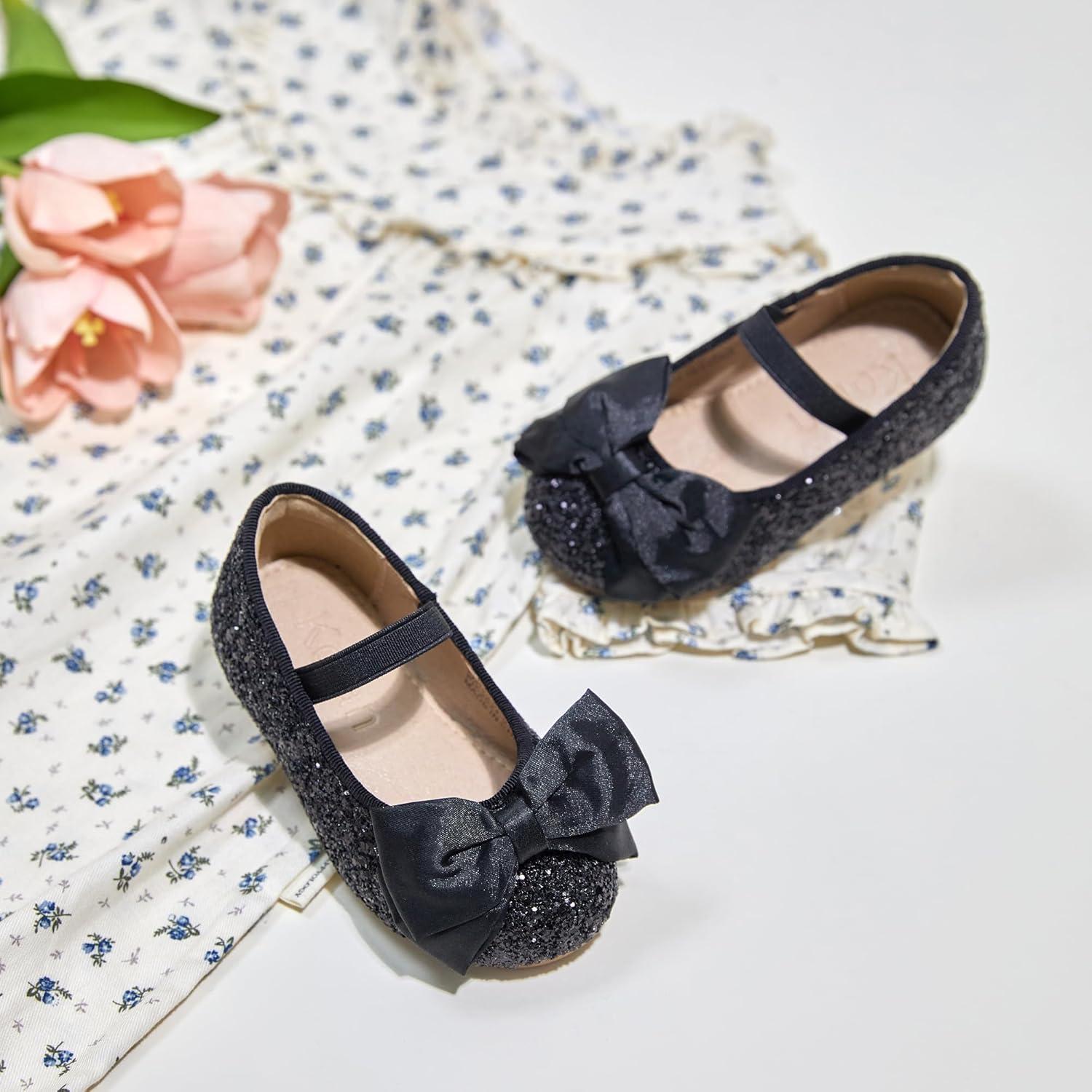 imageKolan Toddler Little Girls Mary Jane Ballet Flat Dress ShoesKf10black
