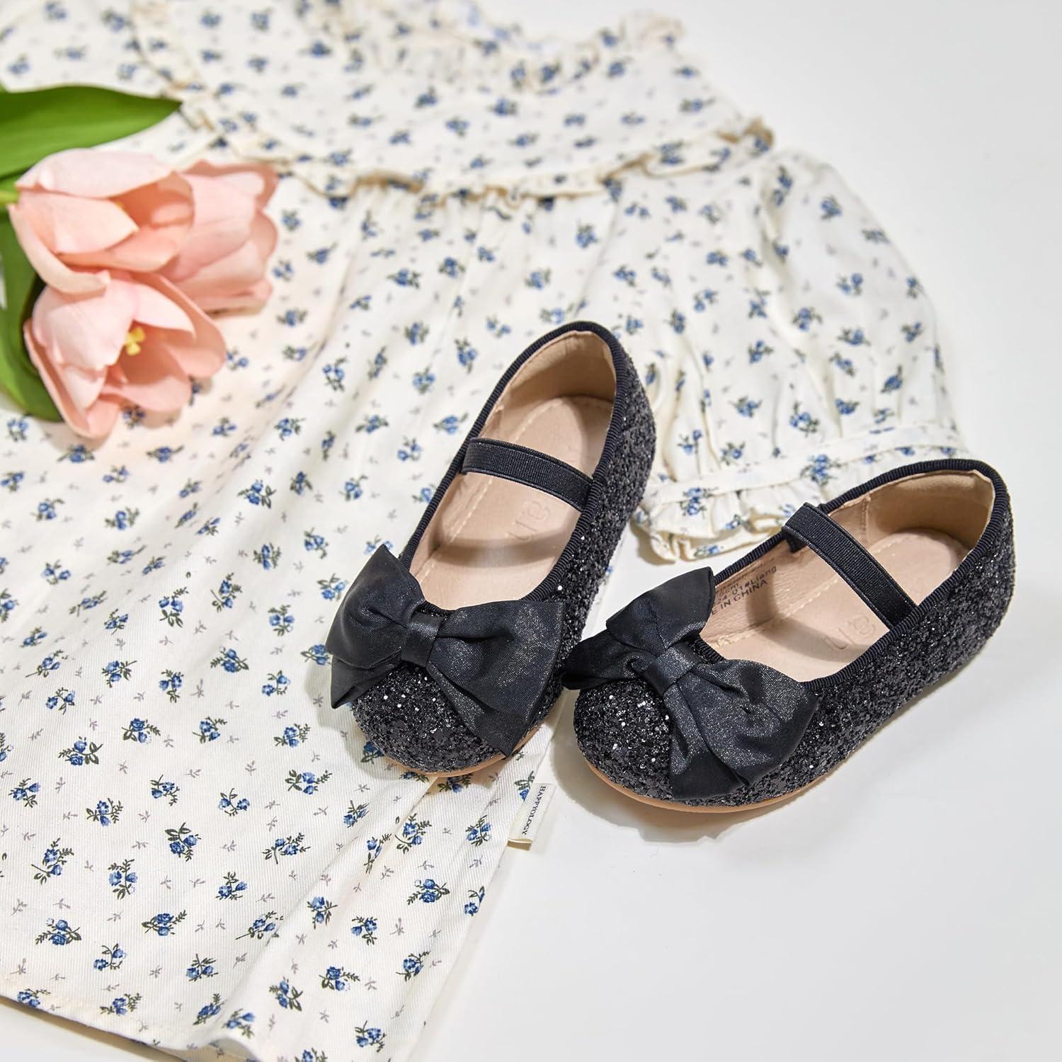 imageKolan Toddler Little Girls Mary Jane Ballet Flat Dress ShoesKf10black