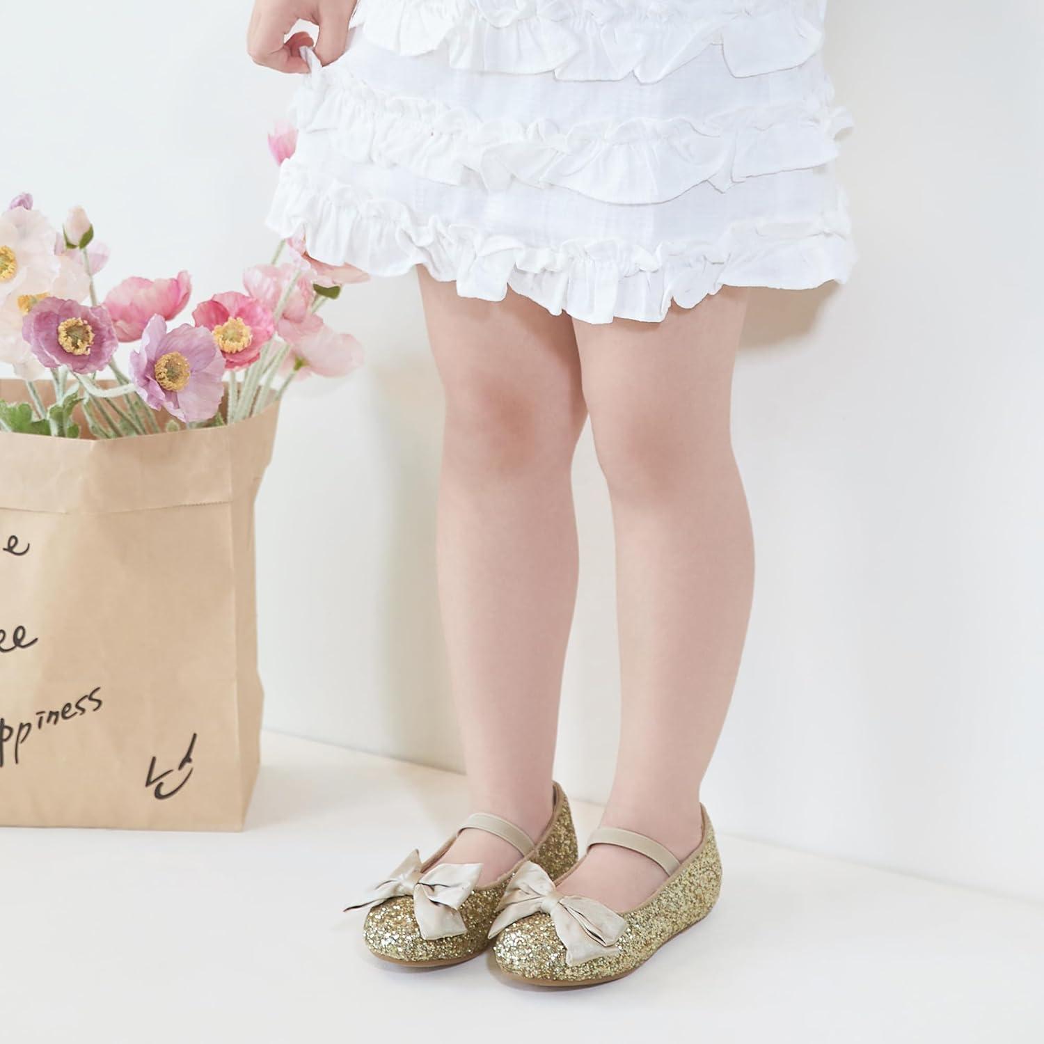 imageKolan Toddler Little Girls Mary Jane Ballet Flat Dress ShoesKf10gold