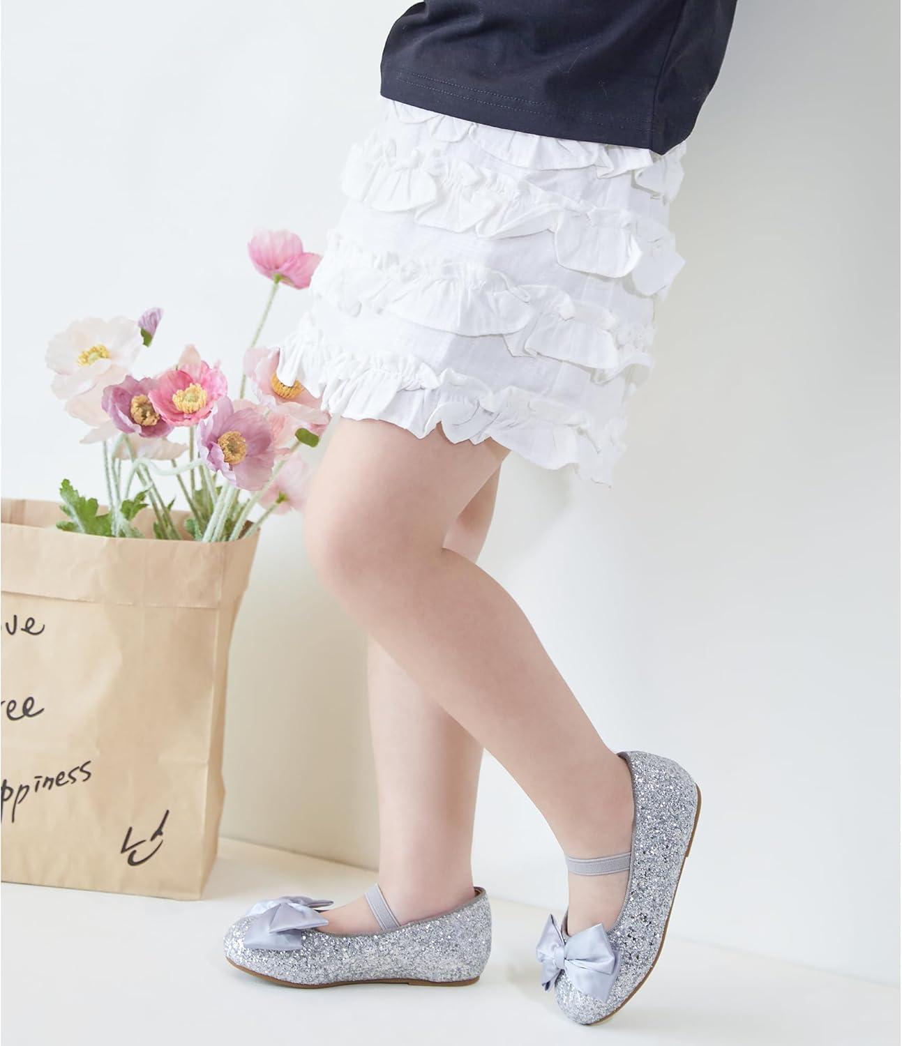 imageKolan Toddler Little Girls Mary Jane Ballet Flat Dress ShoesKf10silver