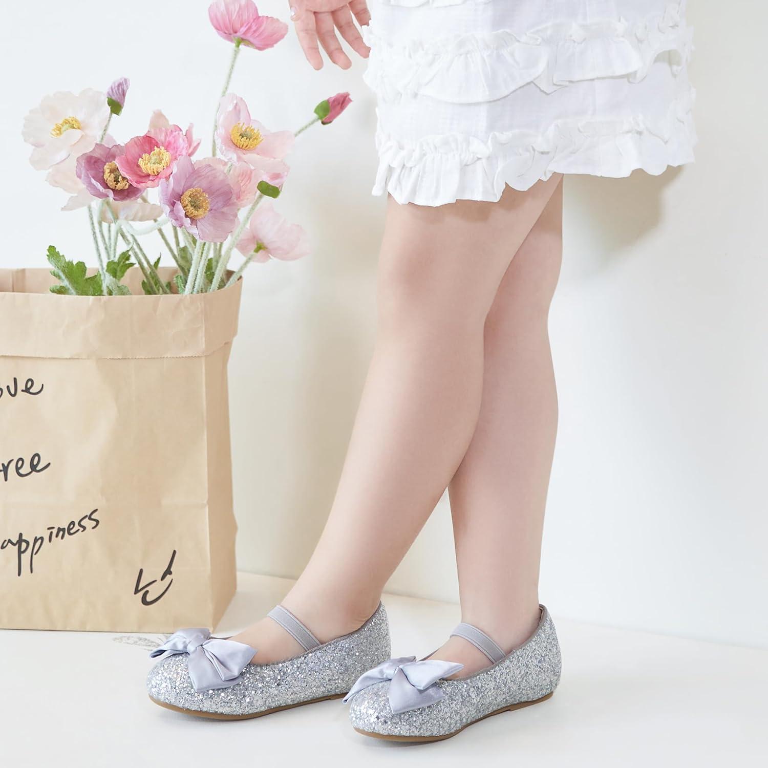 imageKolan Toddler Little Girls Mary Jane Ballet Flat Dress ShoesKf10silver