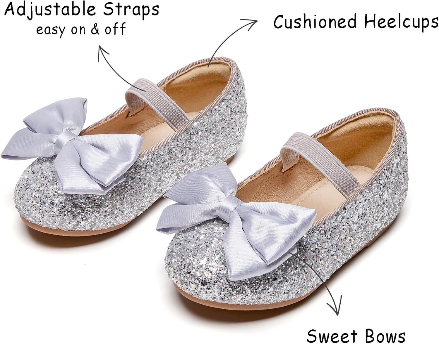 imageKolan Toddler Little Girls Mary Jane Ballet Flat Dress ShoesKf10silver