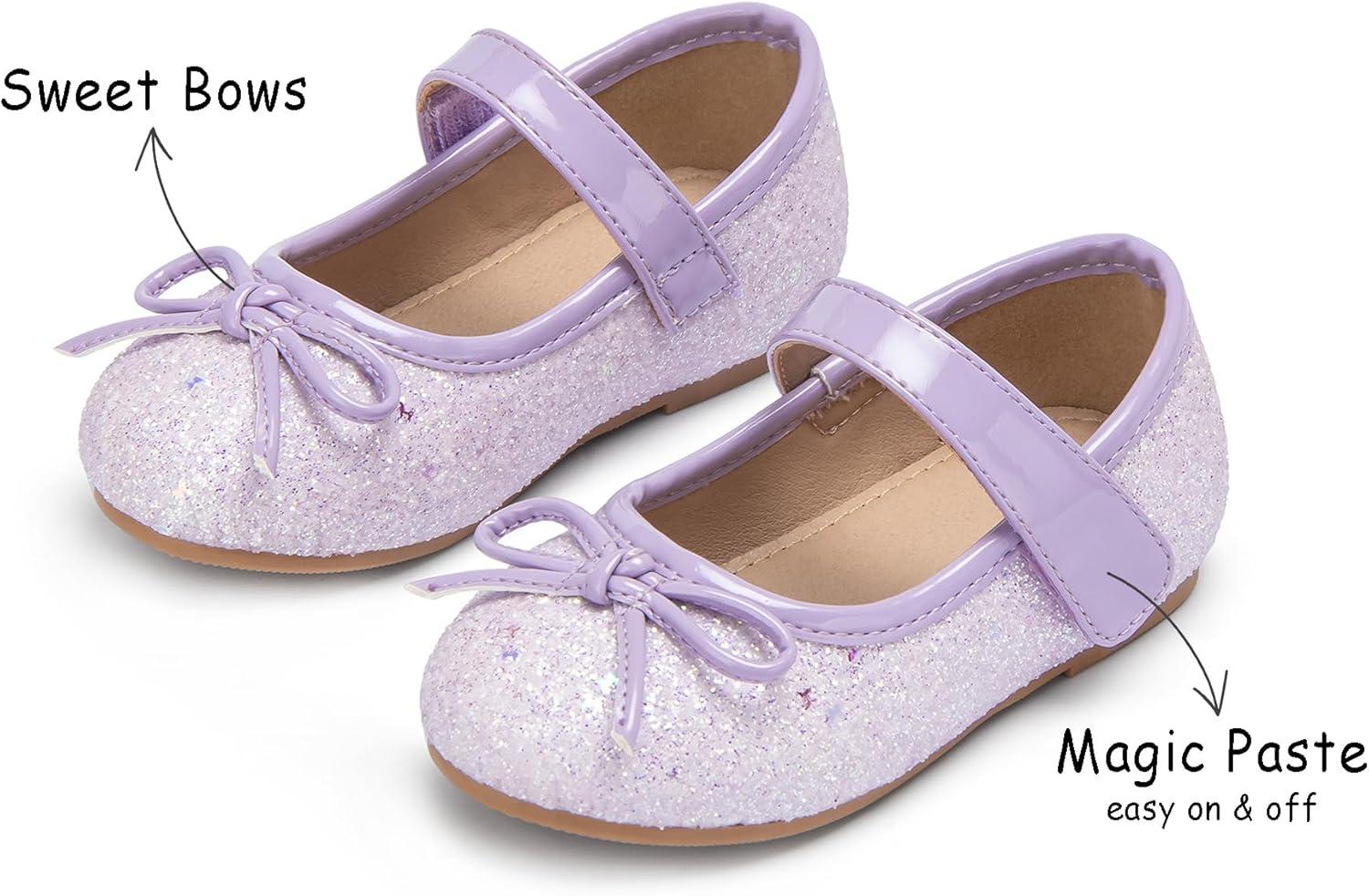 imageKolan Toddler Little Girls Mary Jane Ballet Flat Dress ShoesKf12light Purple