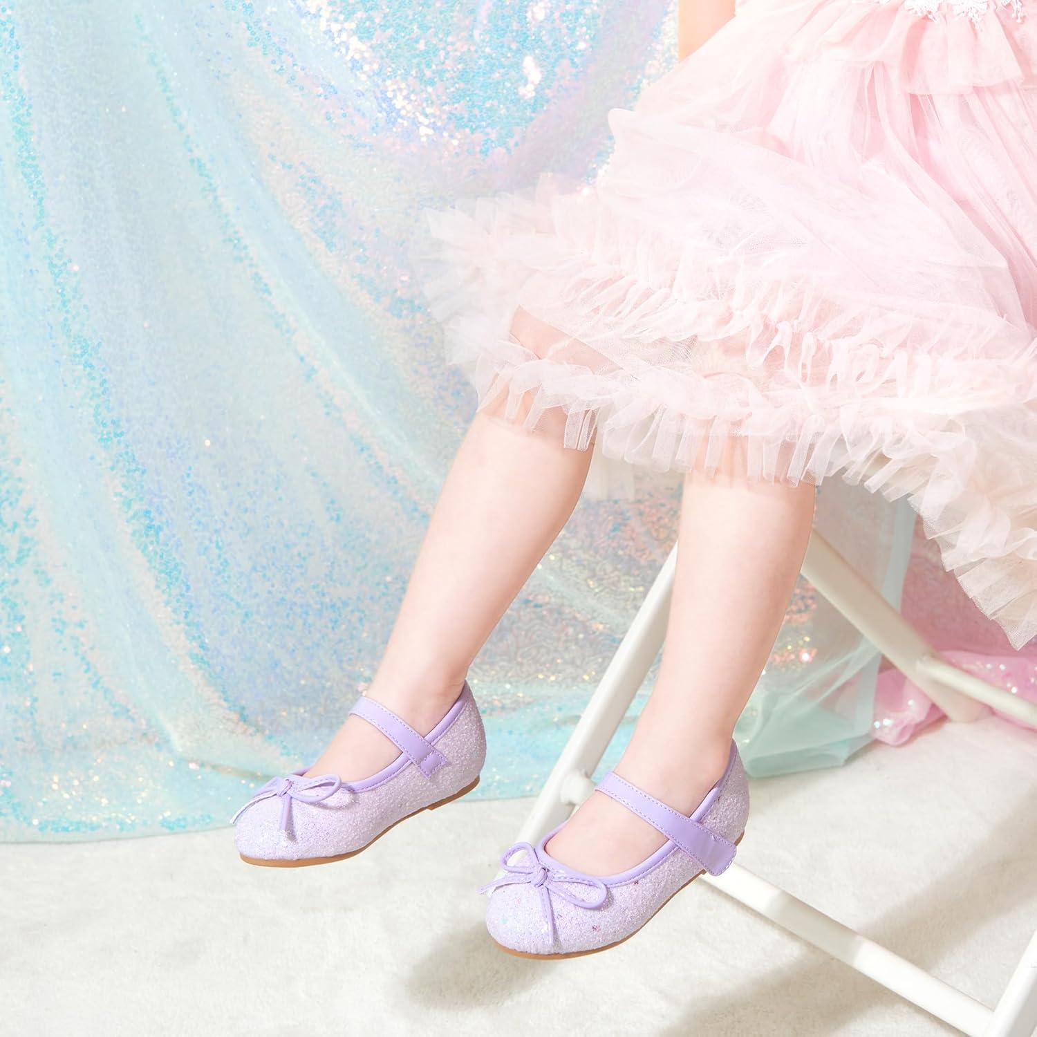 imageKolan Toddler Little Girls Mary Jane Ballet Flat Dress ShoesKf12light Purple