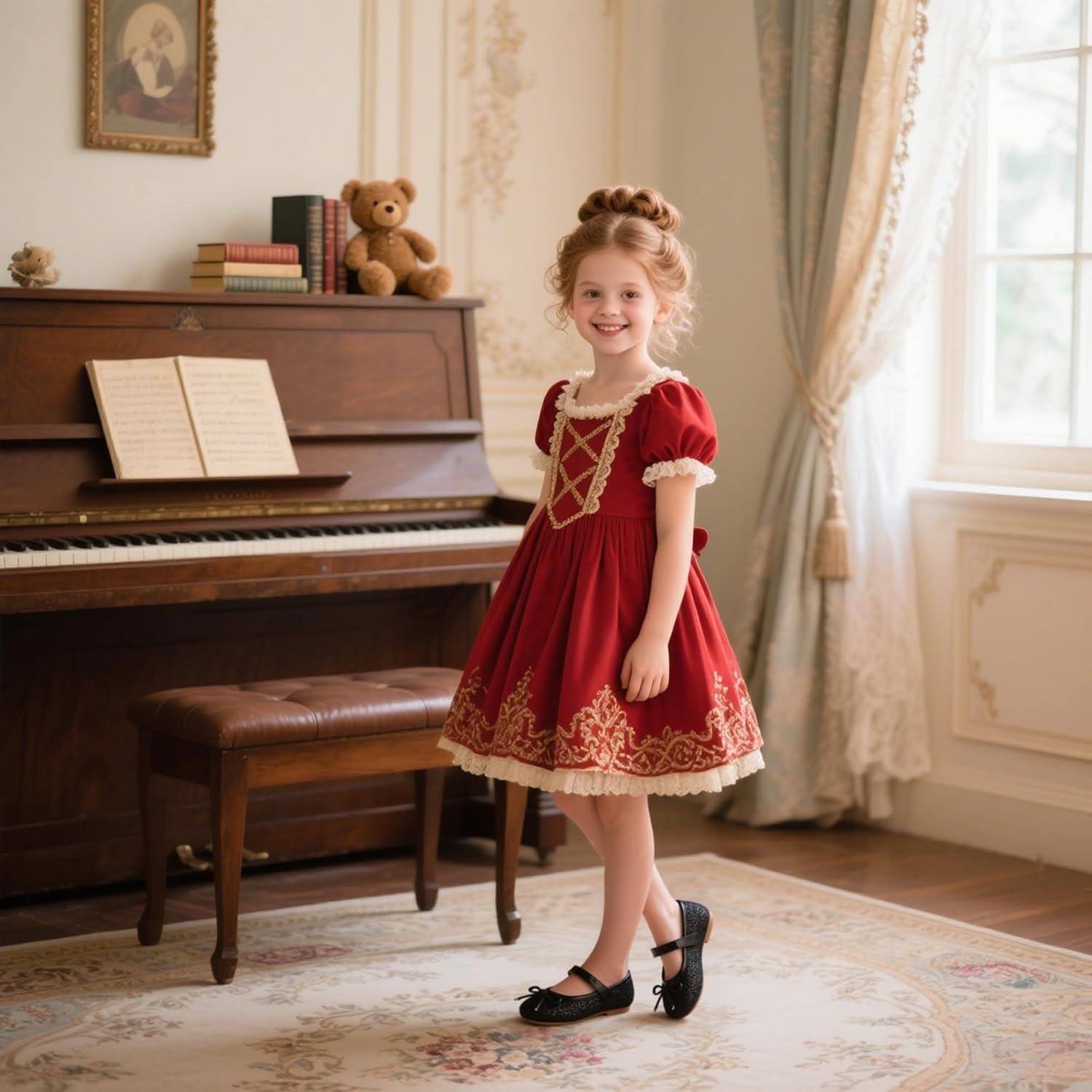 imageKolan Toddler Little Girls Mary Jane Ballet Flat Dress ShoesKf701black