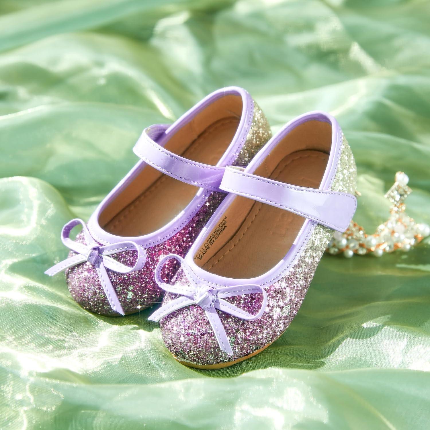 imageKolan Toddler Little Girls Mary Jane Ballet Flat Dress ShoesKf701purple