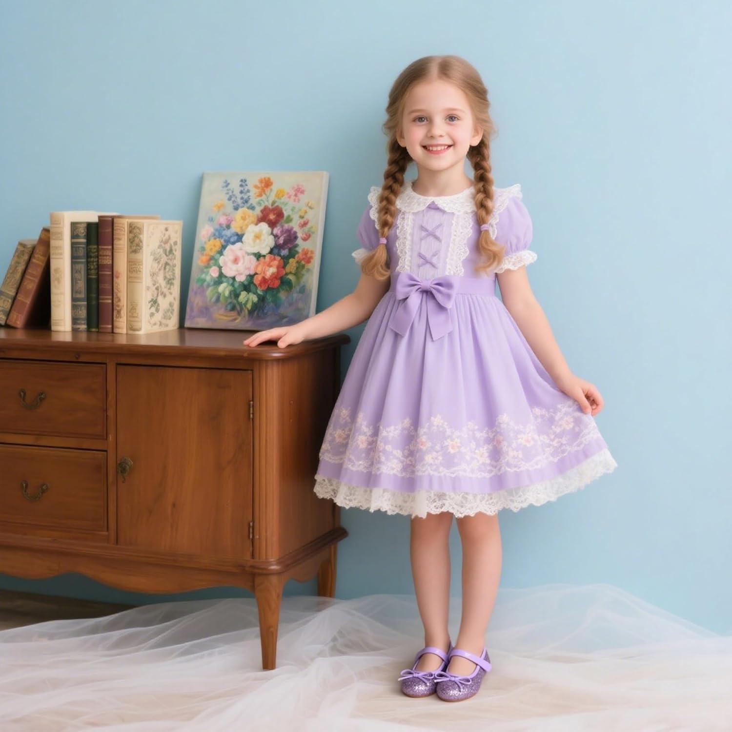 imageKolan Toddler Little Girls Mary Jane Ballet Flat Dress ShoesKf701purple