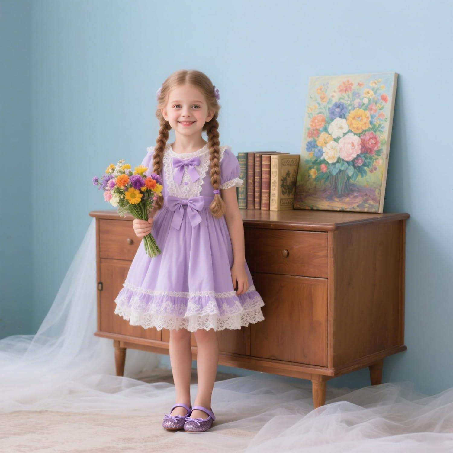 imageKolan Toddler Little Girls Mary Jane Ballet Flat Dress ShoesKf701purple