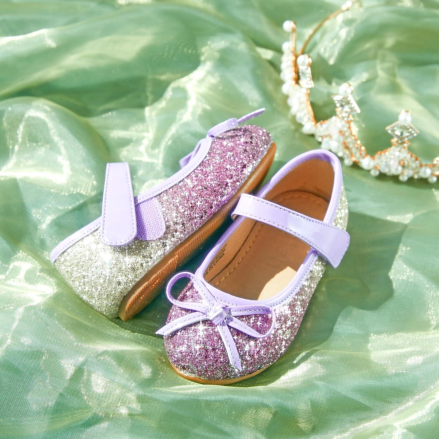 imageKolan Toddler Little Girls Mary Jane Ballet Flat Dress ShoesKf701purple