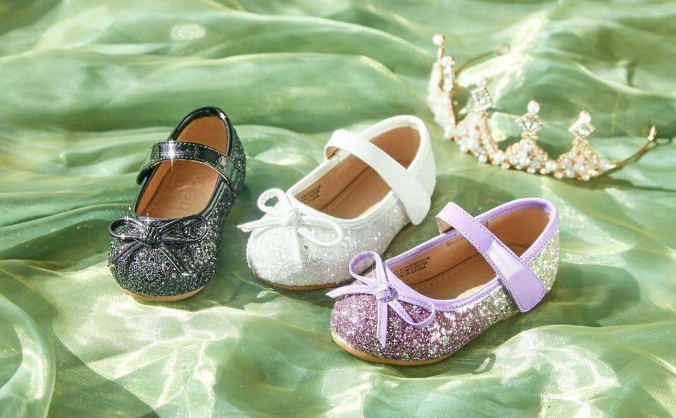 imageKolan Toddler Little Girls Mary Jane Ballet Flat Dress ShoesKf701white