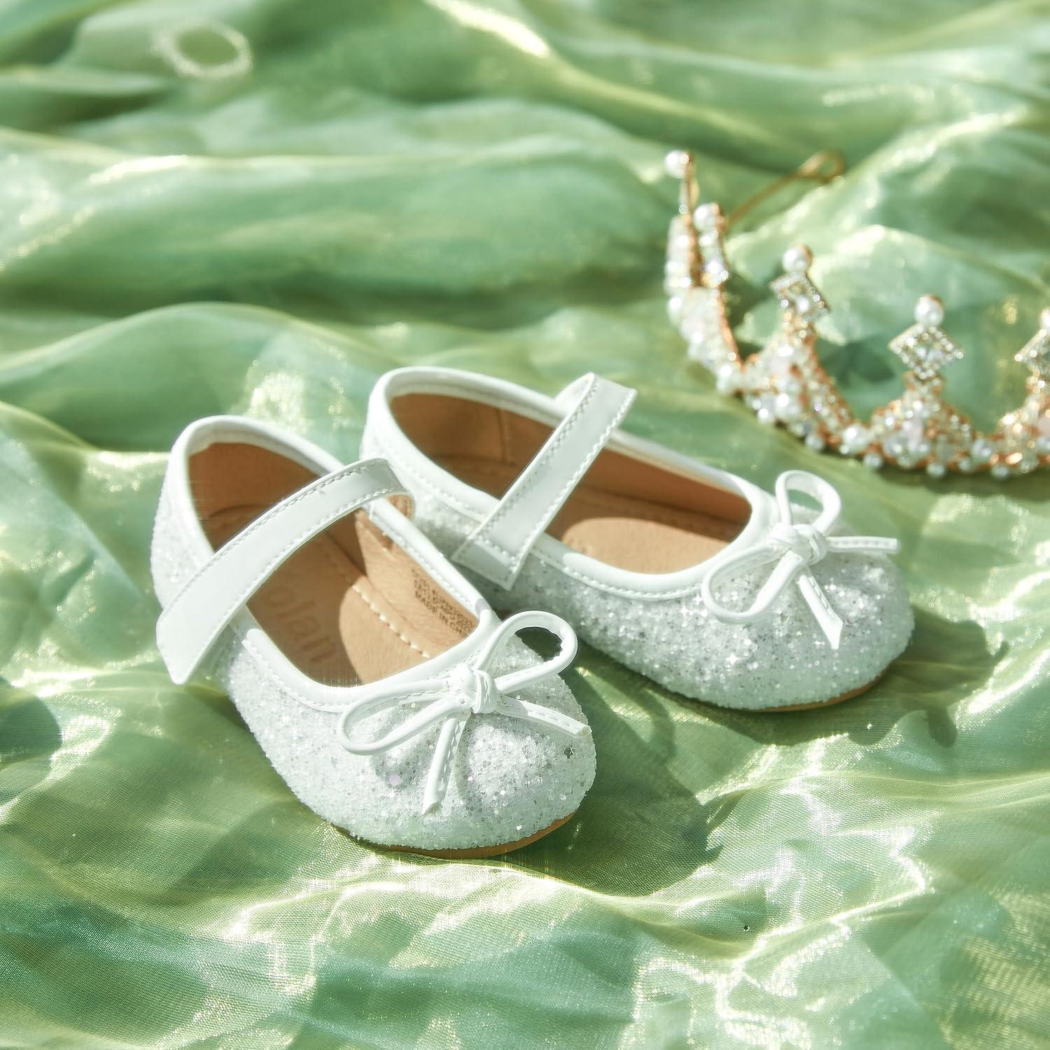 imageKolan Toddler Little Girls Mary Jane Ballet Flat Dress ShoesKf701white