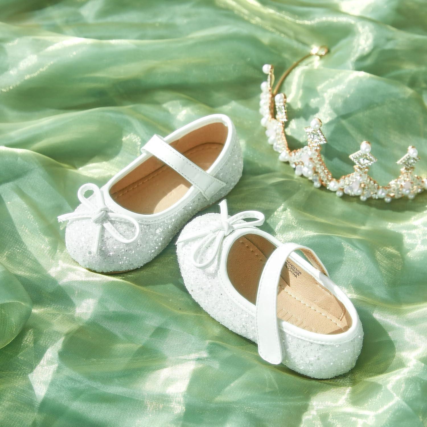 imageKolan Toddler Little Girls Mary Jane Ballet Flat Dress ShoesKf701white