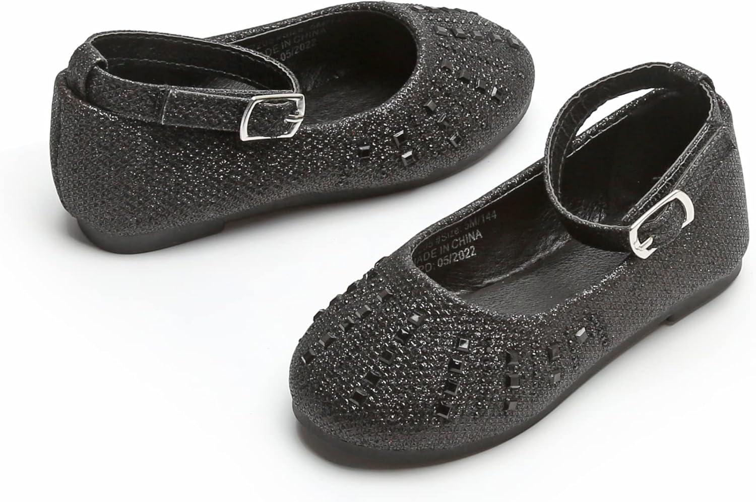 imageKolan Toddler Little Girls Mary Jane Ballet Flat Dress ShoesKh21black