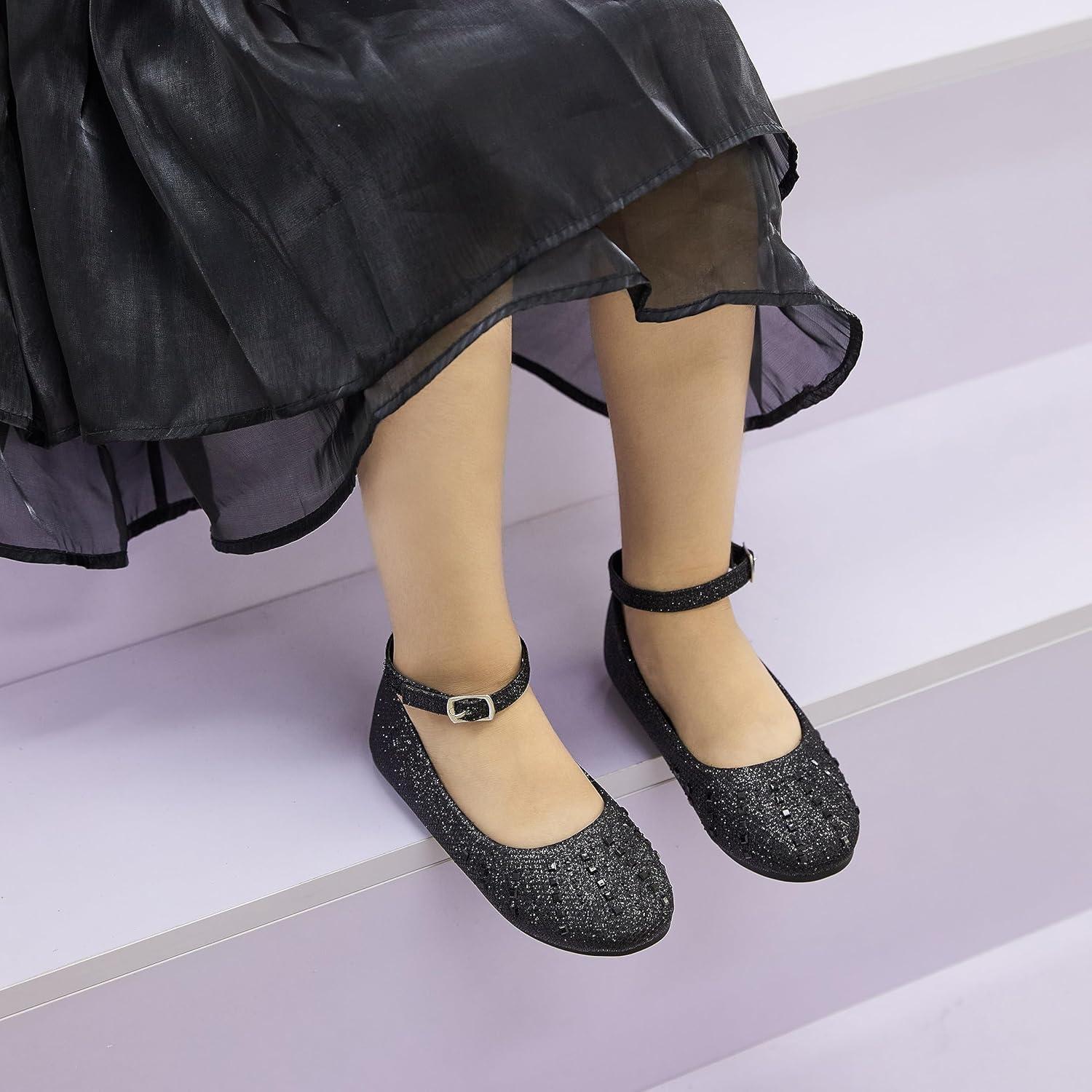 imageKolan Toddler Little Girls Mary Jane Ballet Flat Dress ShoesKh21black