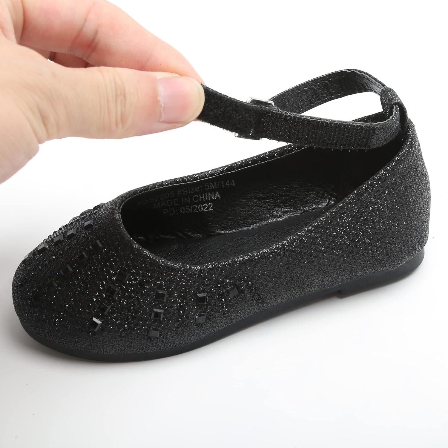 imageKolan Toddler Little Girls Mary Jane Ballet Flat Dress ShoesKh21black