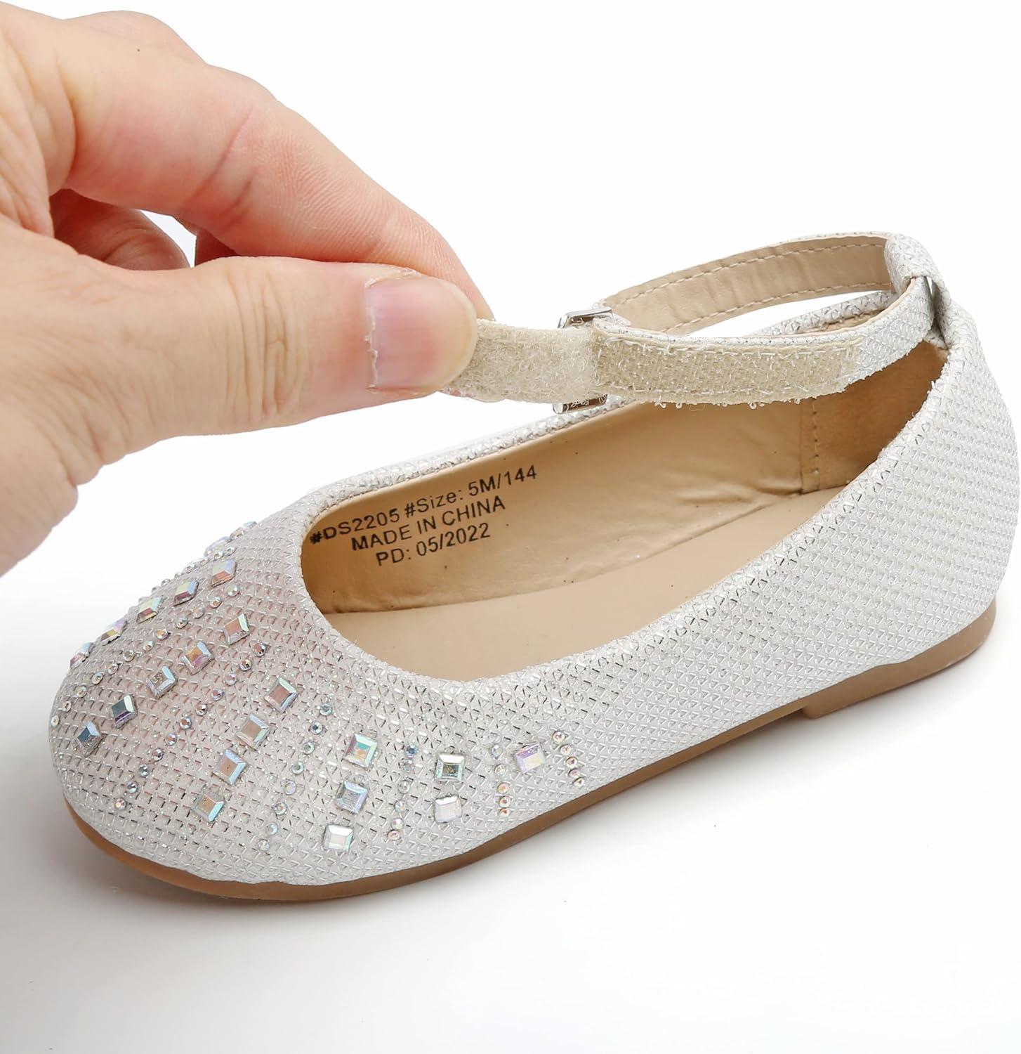 imageKolan Toddler Little Girls Mary Jane Ballet Flat Dress ShoesKh21white