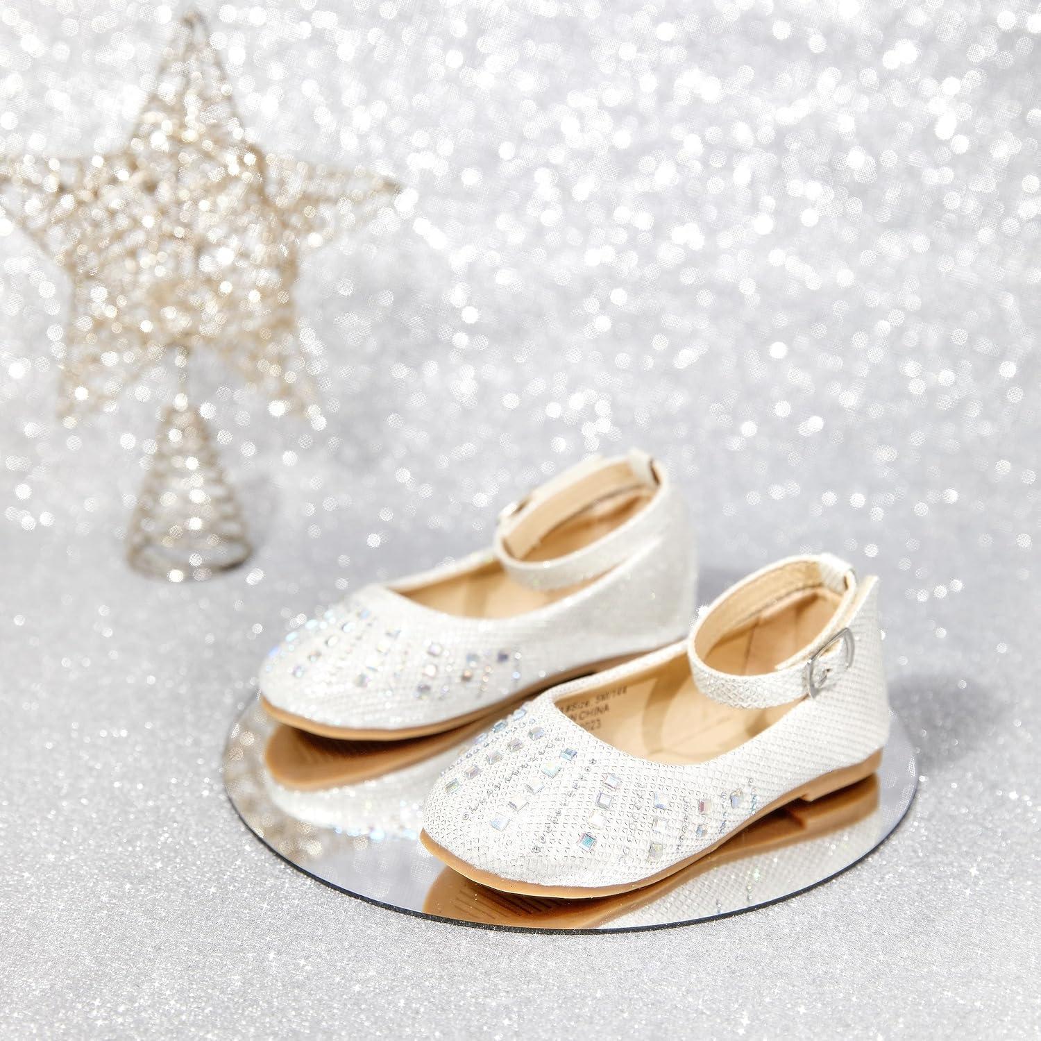 imageKolan Toddler Little Girls Mary Jane Ballet Flat Dress ShoesKh21white