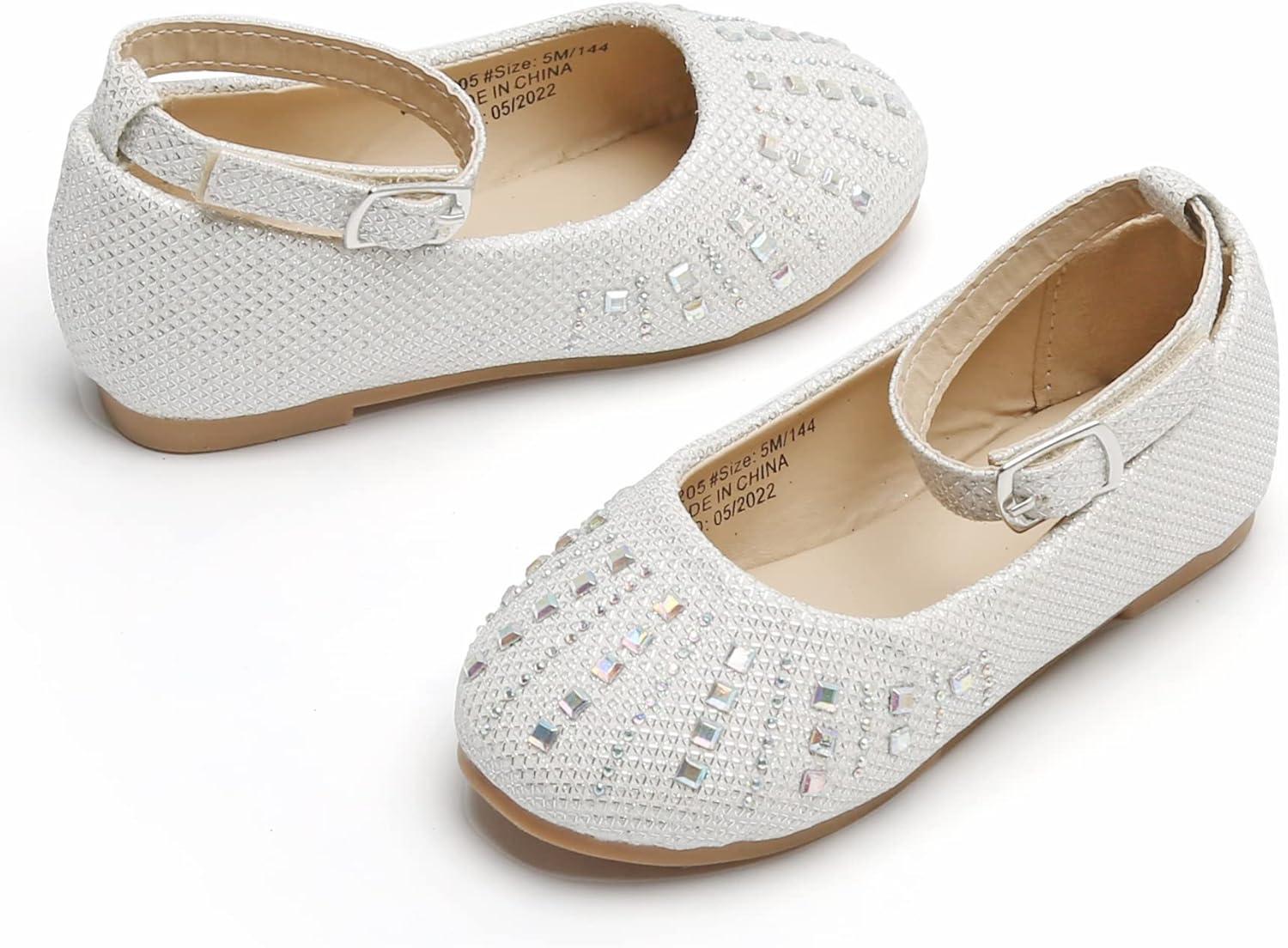 imageKolan Toddler Little Girls Mary Jane Ballet Flat Dress ShoesKh21white