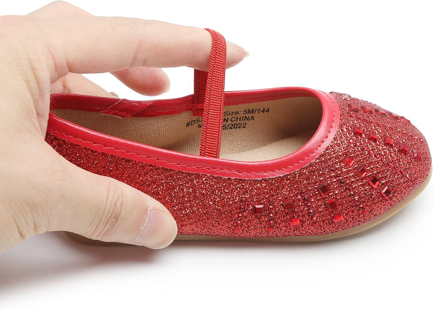 imageKolan Toddler Little Girls Mary Jane Ballet Flat Dress ShoesKh22red