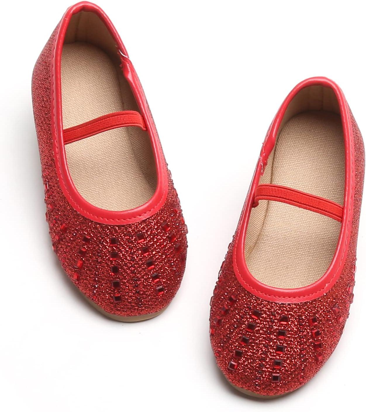 imageKolan Toddler Little Girls Mary Jane Ballet Flat Dress ShoesKh22red
