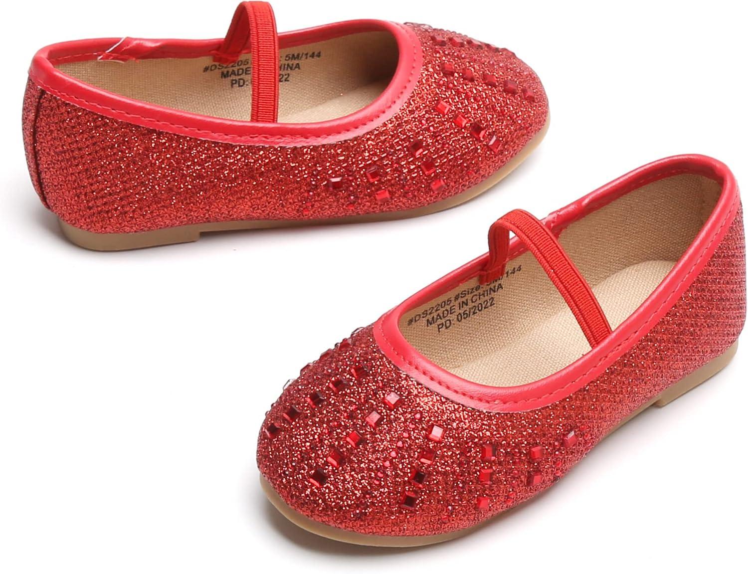 imageKolan Toddler Little Girls Mary Jane Ballet Flat Dress ShoesKh22red