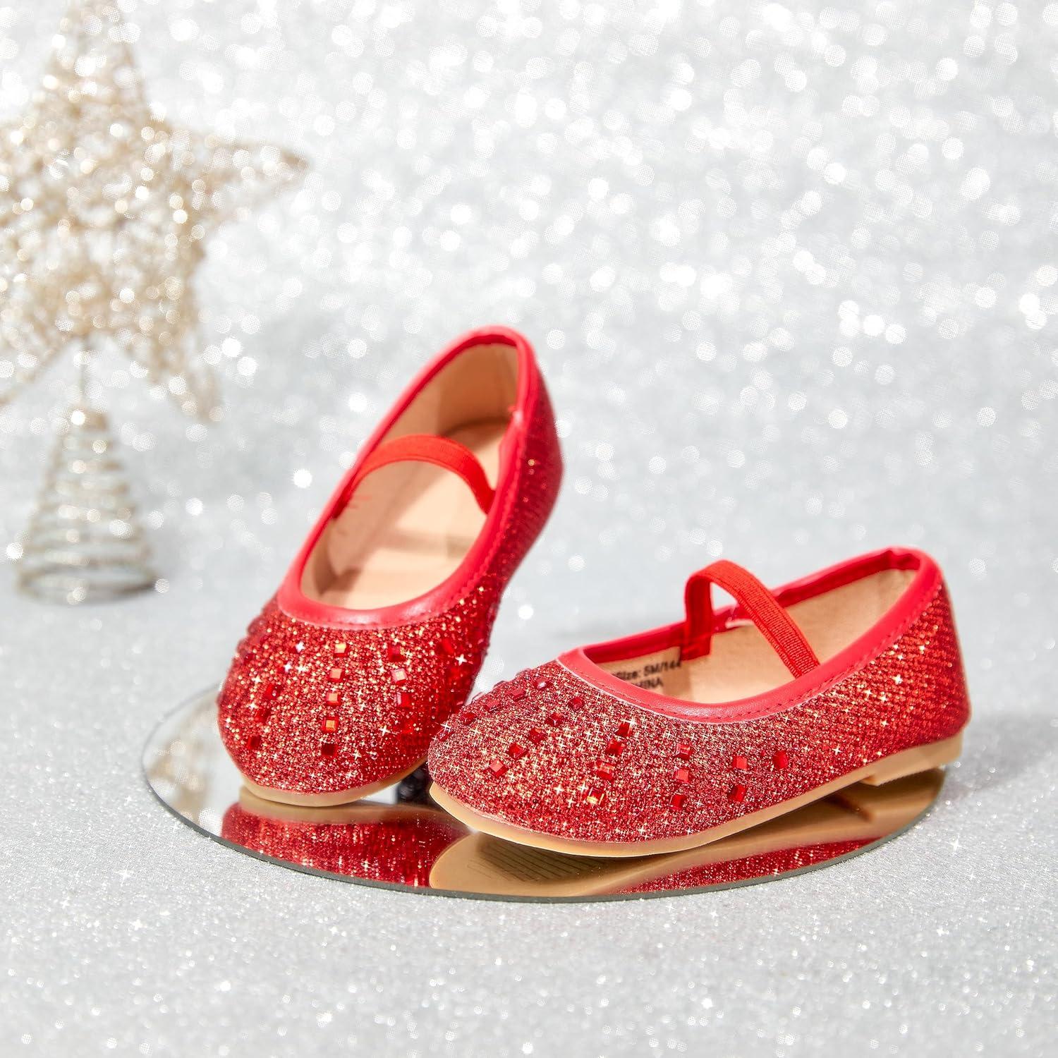 imageKolan Toddler Little Girls Mary Jane Ballet Flat Dress ShoesKh22red