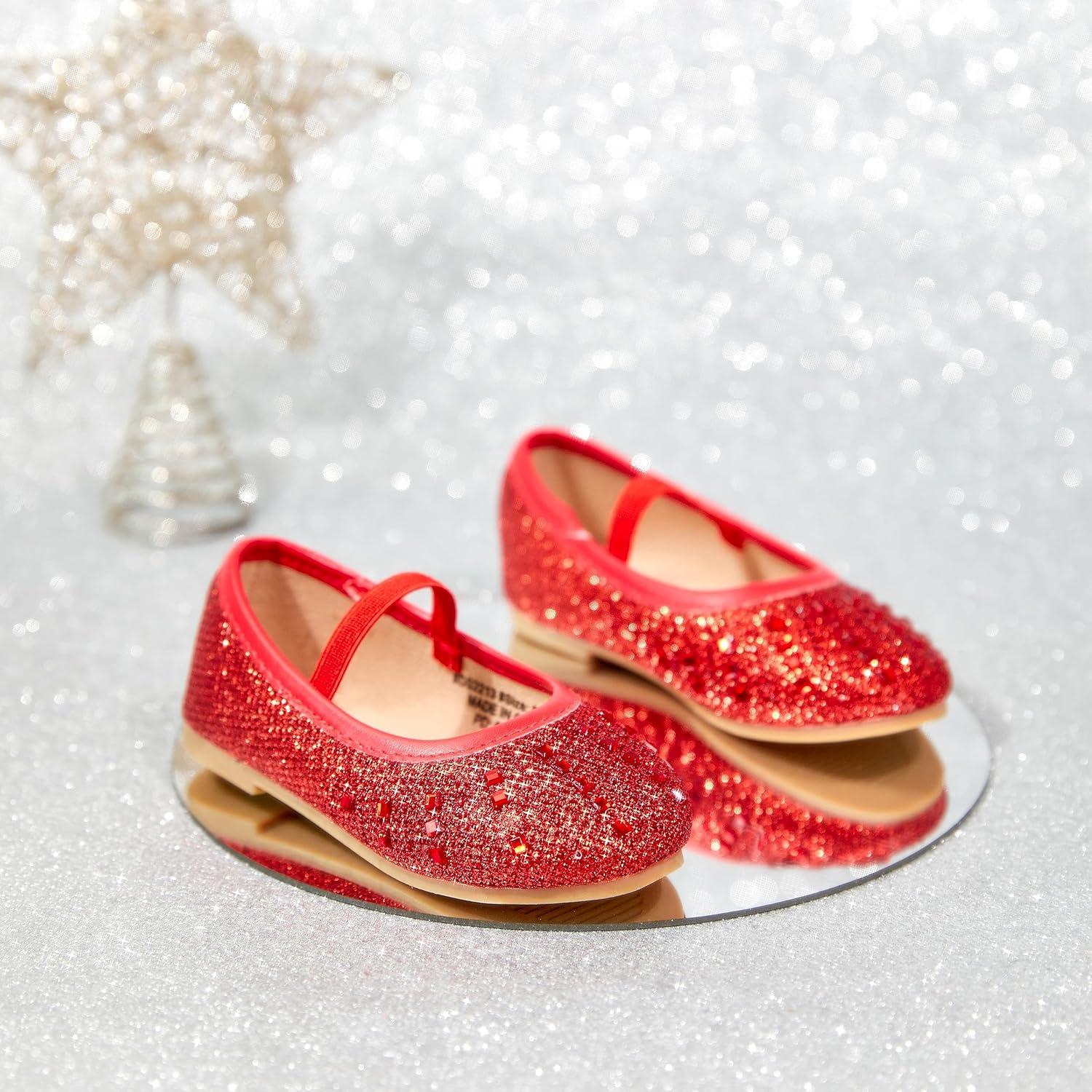 imageKolan Toddler Little Girls Mary Jane Ballet Flat Dress ShoesKh22red